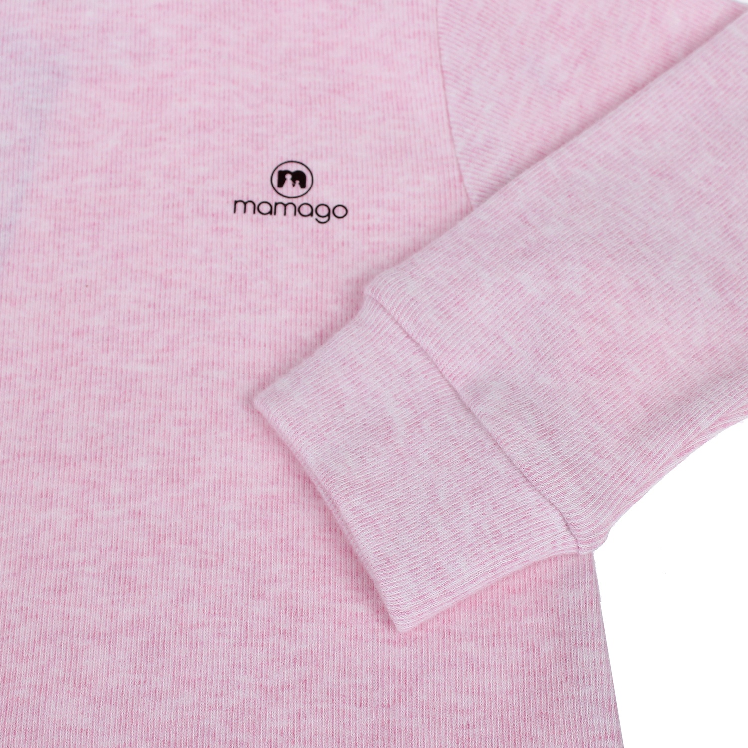 Áo sơ sinh cotton pha nhung cổ 3 phân Mamago (Hồng) hình 3