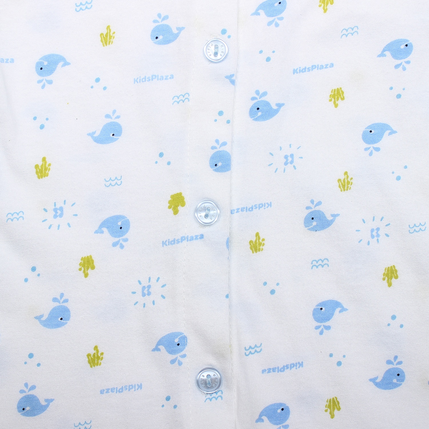 Áo sơ sinh dài tay KidsPlaza in hình chú cá heo (Trắng xanh) hình 2