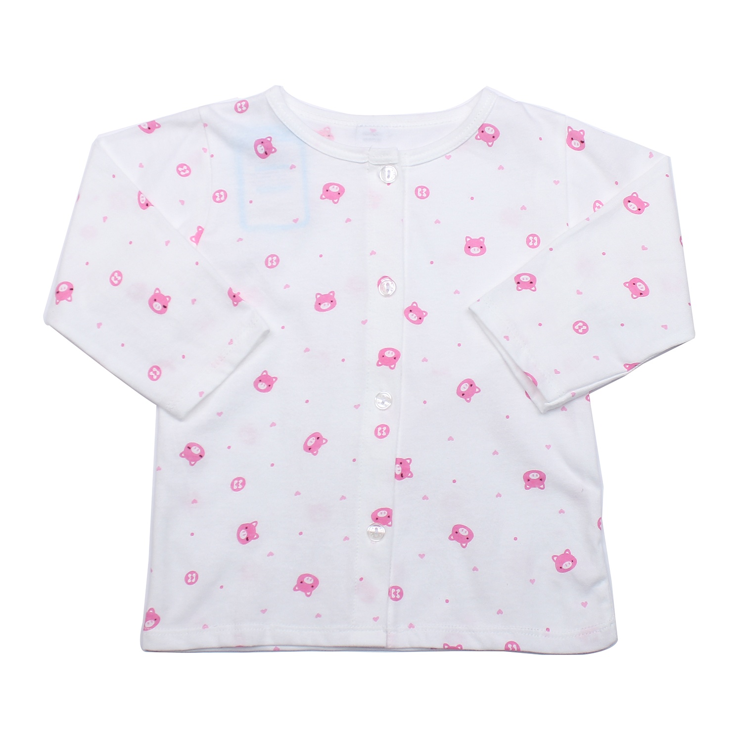 Áo sơ sinh dài tay KidsPlaza in hình chú heo (Trắng hồng) Áo sơ sinh dài tay KidsPlaza in hình chú heo (Trắng hồng) hình 1