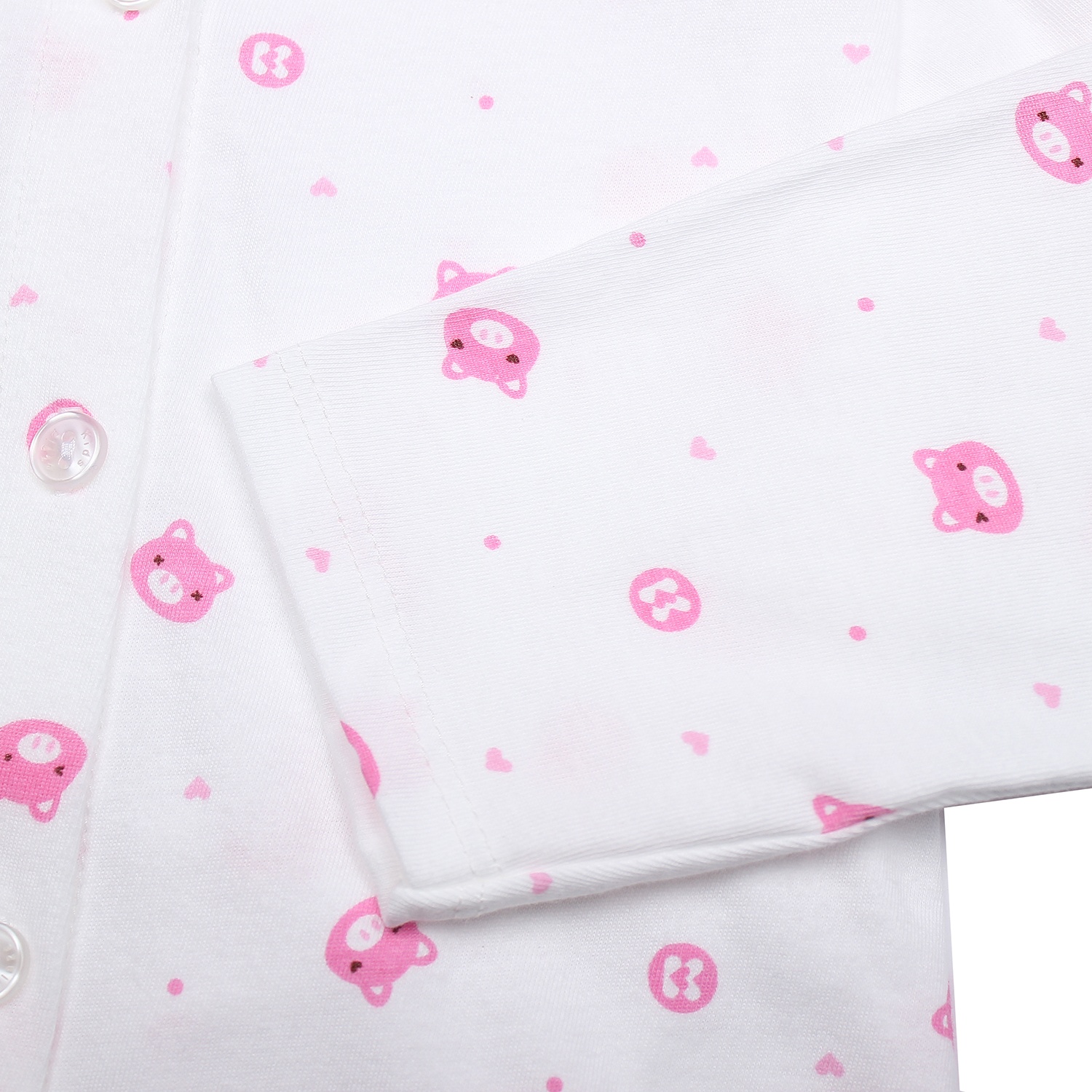 Áo sơ sinh dài tay KidsPlaza in hình chú heo (Trắng hồng) chất liệu an toàn Áo sơ sinh dài tay KidsPlaza in hình chú heo (Trắng hồng) hình 4