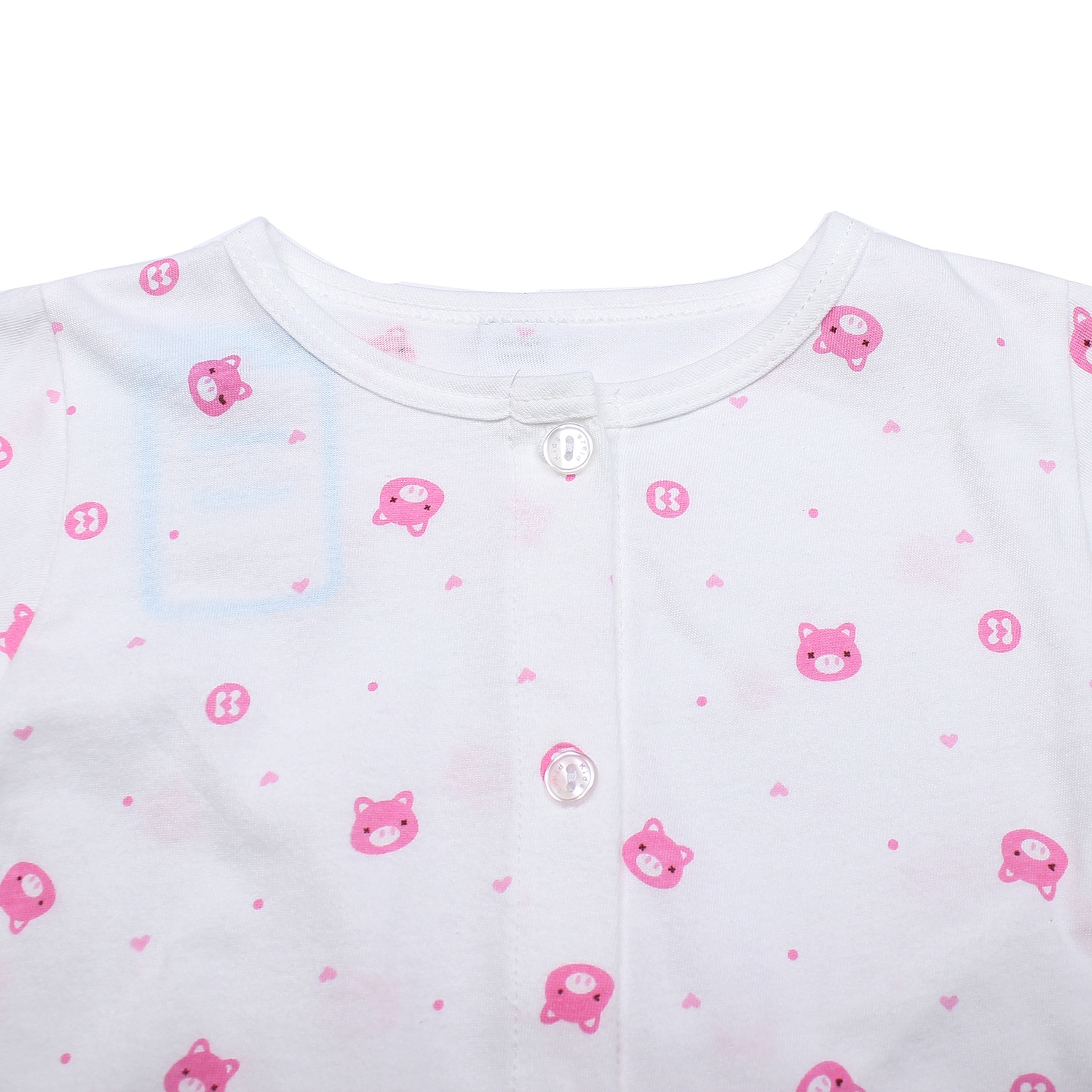 Áo sơ sinh dài tay KidsPlaza in hình chú heo (Trắng hồng) cúc cài giữa tiện lợi Áo sơ sinh dài tay KidsPlaza in hình chú heo (Trắng hồng) hình 2