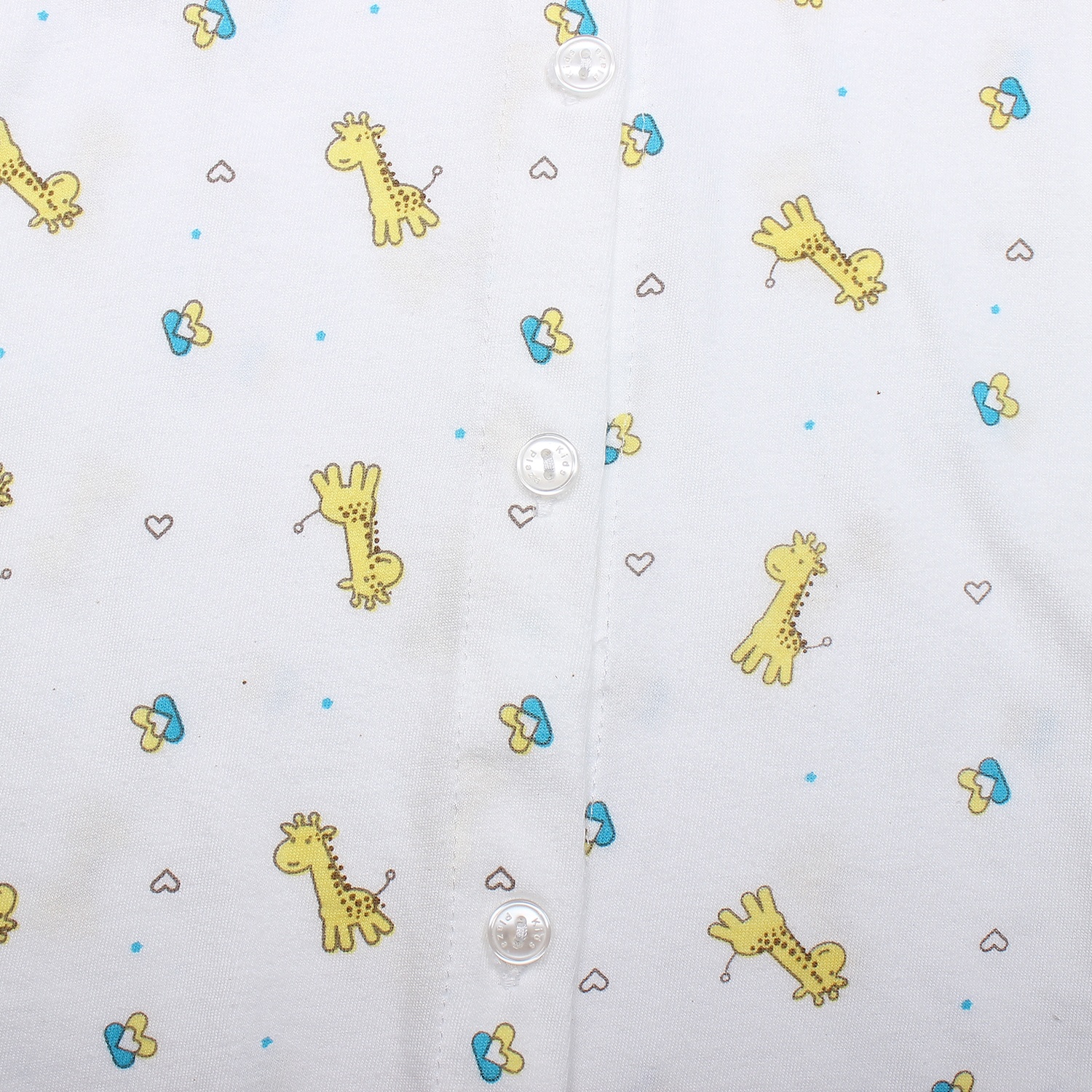 Áo sơ sinh dài tay KidsPlaza in hình chú hươu cao cổ (Trắng vàng) hình 3