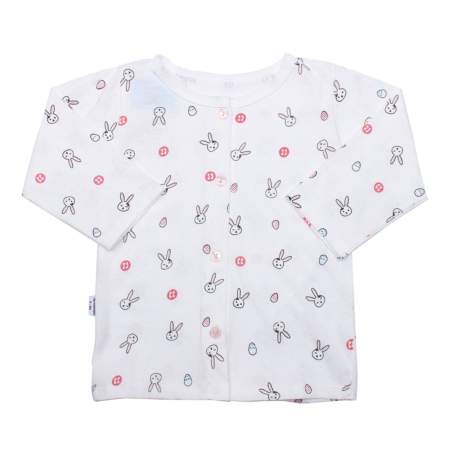 Áo sơ sinh dài tay KidsPlaza in hình chú thỏ (Trắng Hồng) hình 1