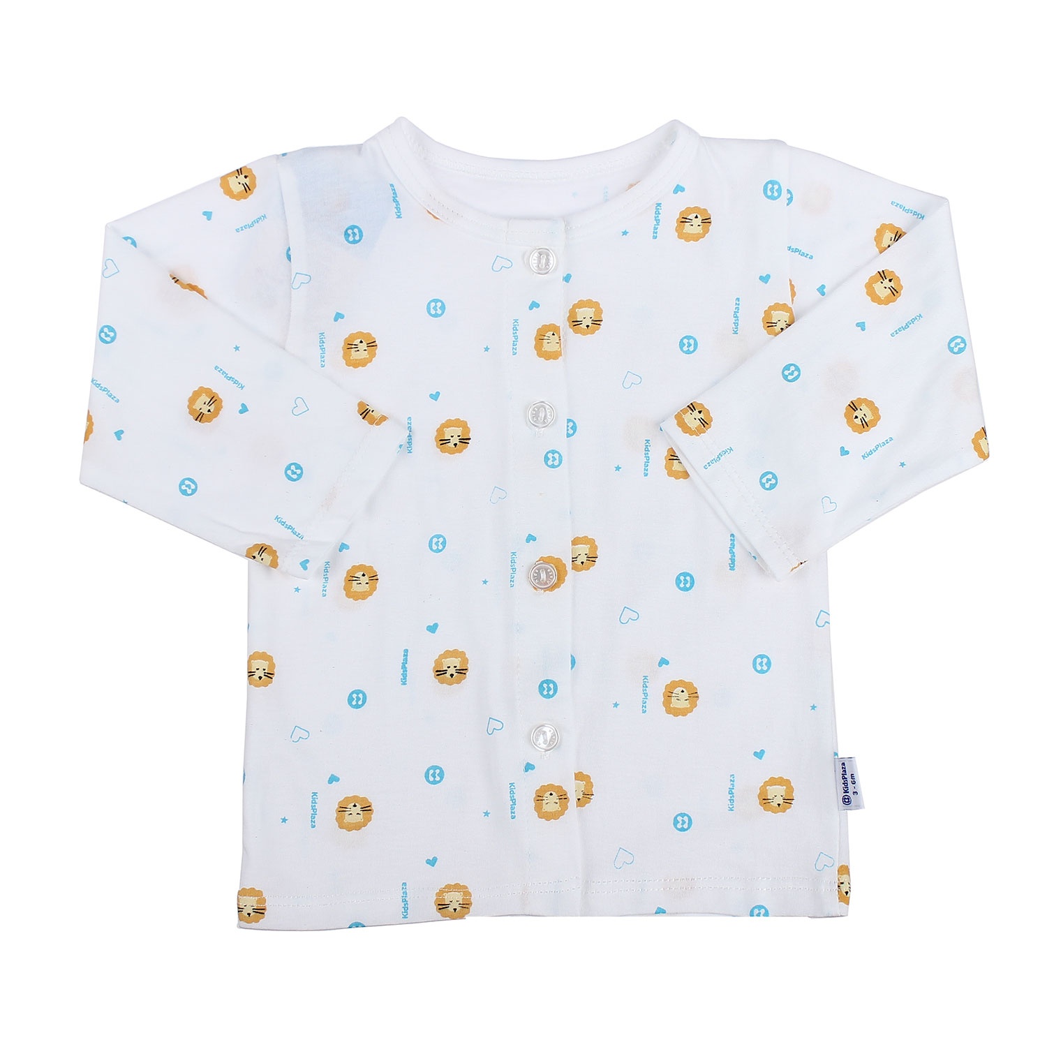 Áo sơ sinh dài tay KidsPlaza in hình sư tử (Trắng Cam) 18-24M hình 1
