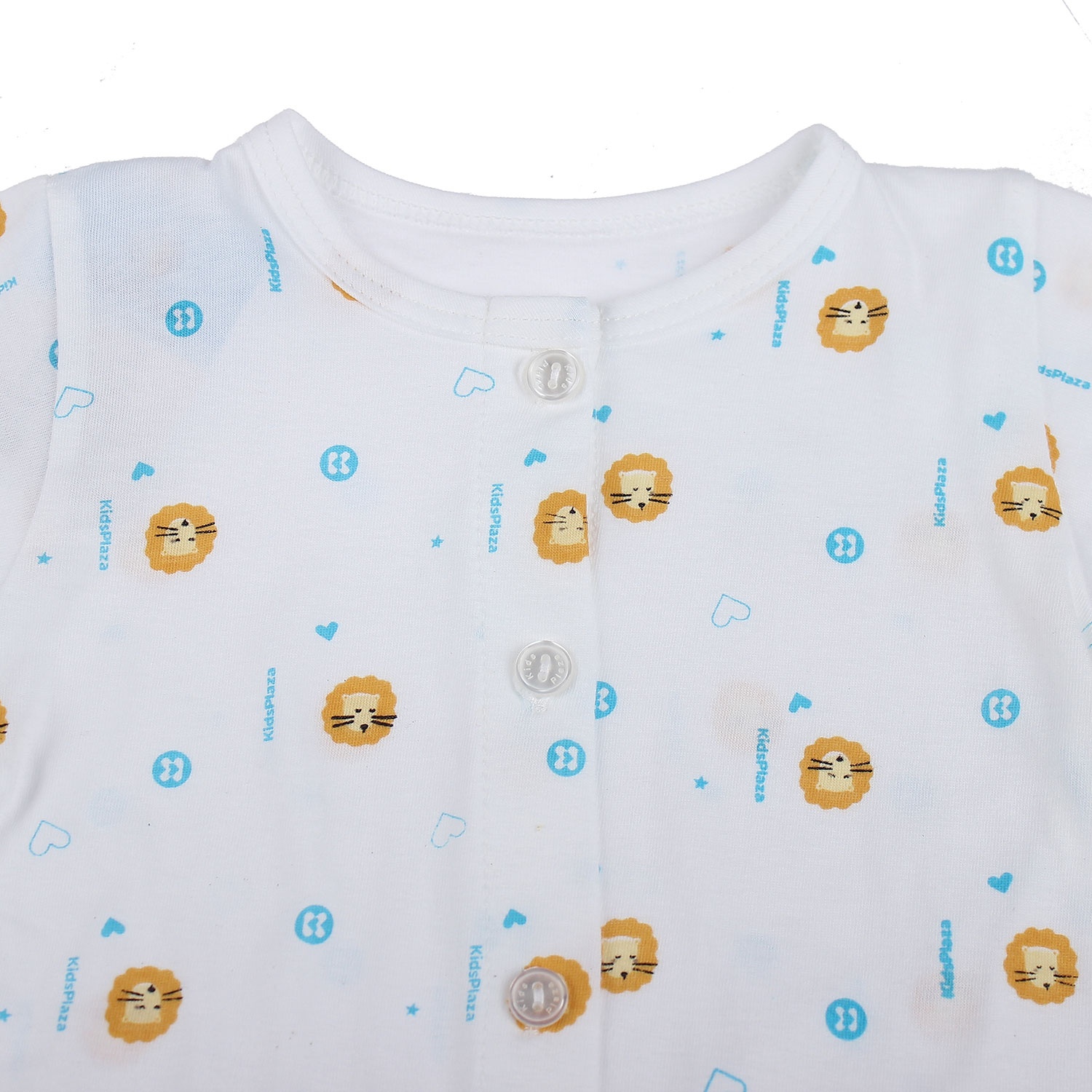 Áo sơ sinh dài tay KidsPlaza in hình sư tử (Trắng Cam) 18-24M hình 4