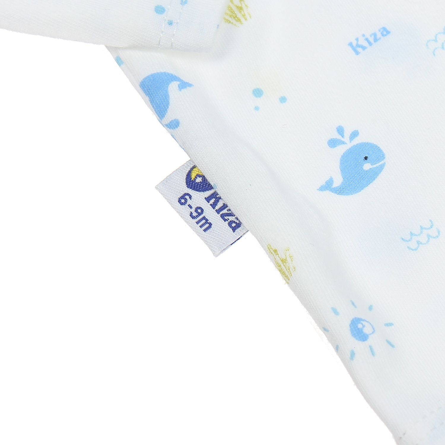 Áo sơ sinh dài tay Kiza in hình cá heo 6-9M (Trắng Xanh) hình 3
