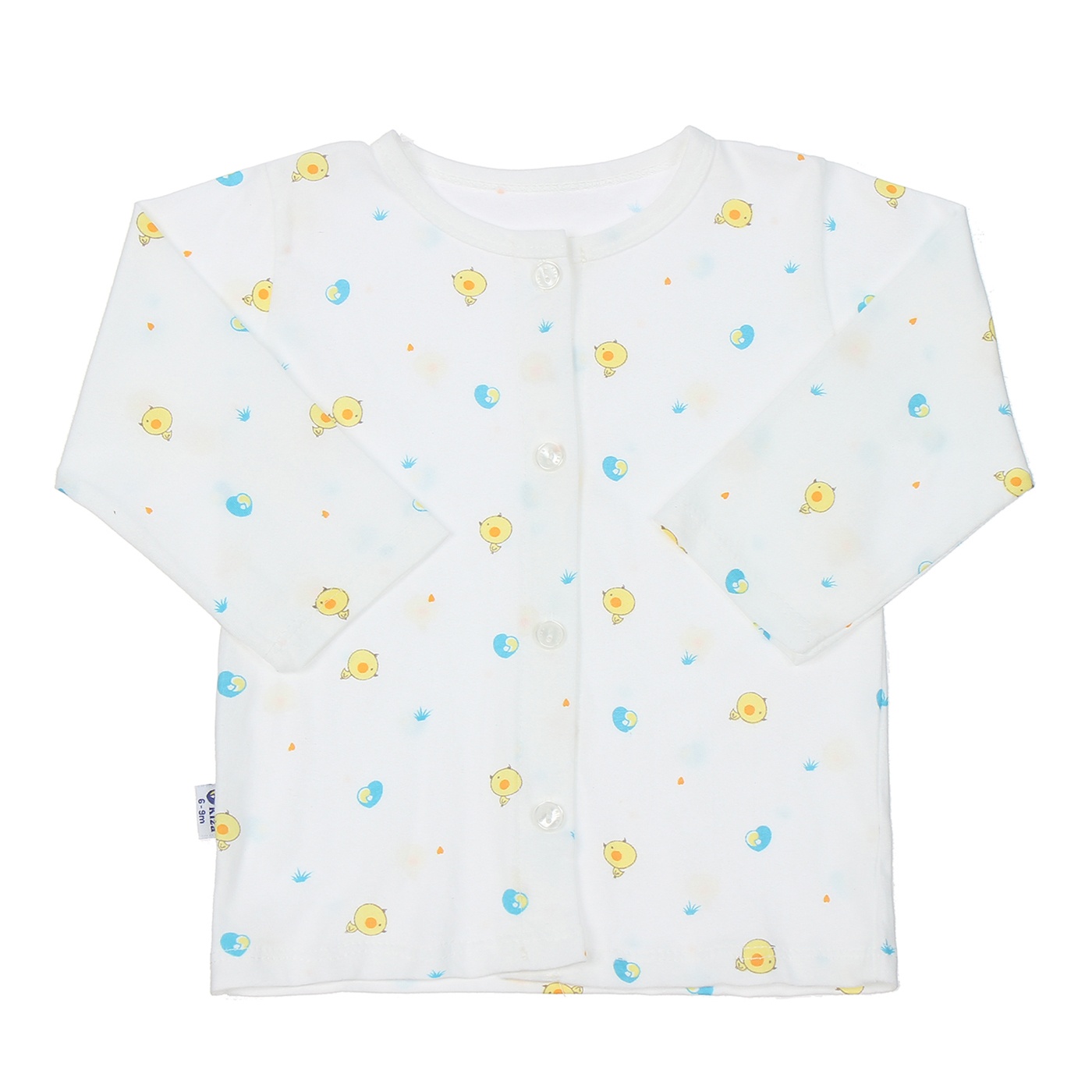 Áo sơ sinh dài tay Kiza in hình gà con (Trắng vàng) 18-24M hình 1