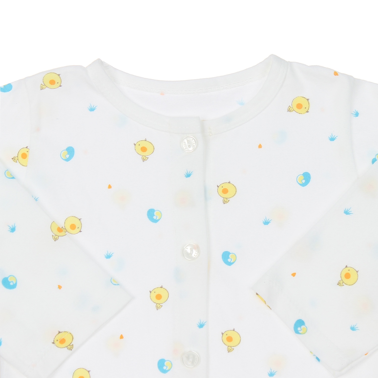 Áo sơ sinh dài tay Kiza in hình gà con (Trắng vàng) 18-24M hình 3
