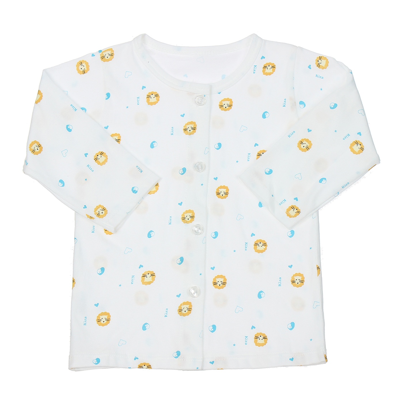 Áo sơ sinh dài tay Kiza in sư tử (Trắng cam) 6-9M hình 1