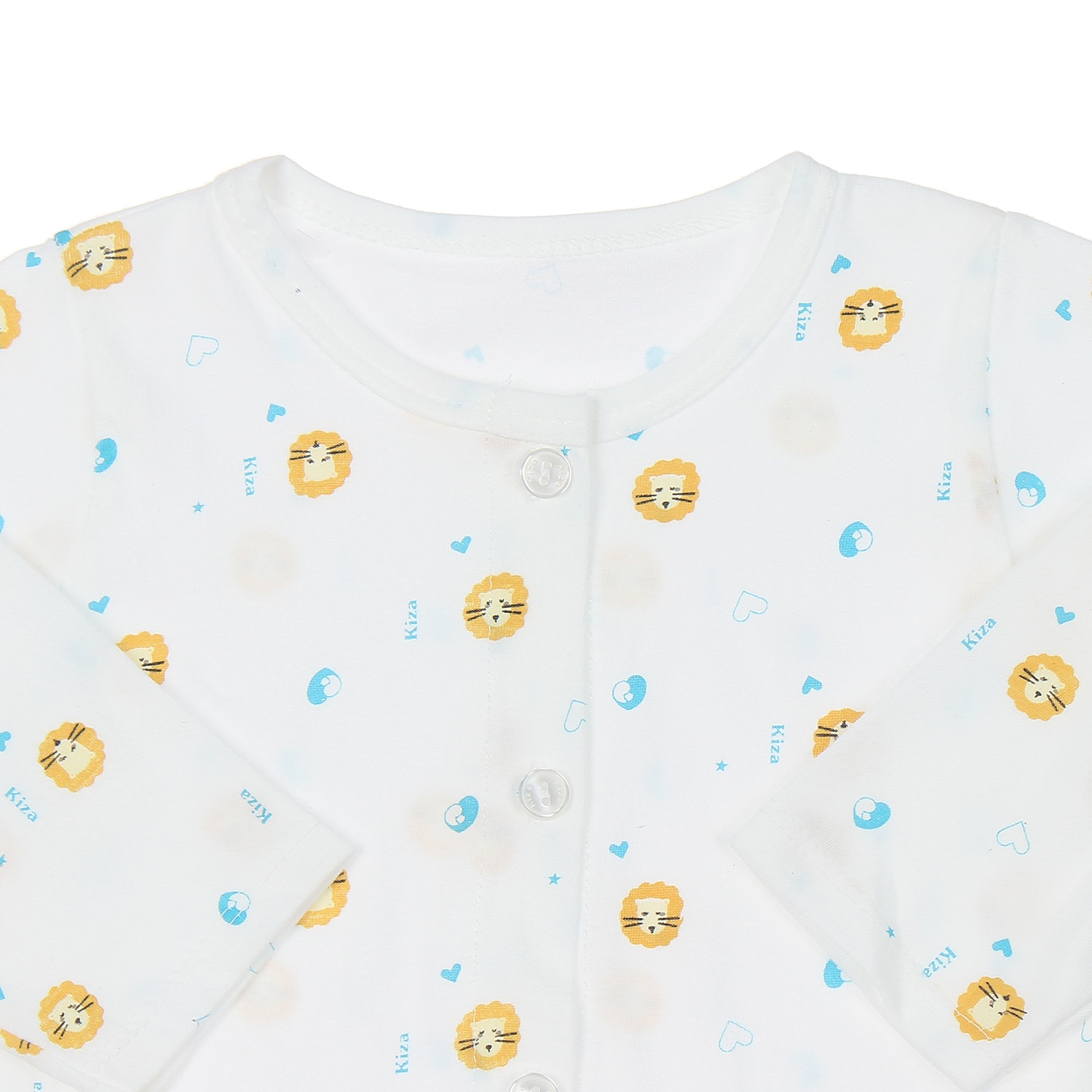 Áo sơ sinh dài tay Kiza in sư tử (Trắng cam) 6-9M hình 3