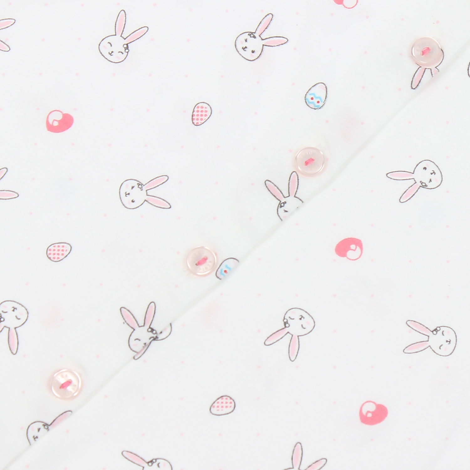 Áo sơ sinh Kiza cộc in hình thỏ (Trắng hồng) 0-3M hình 1