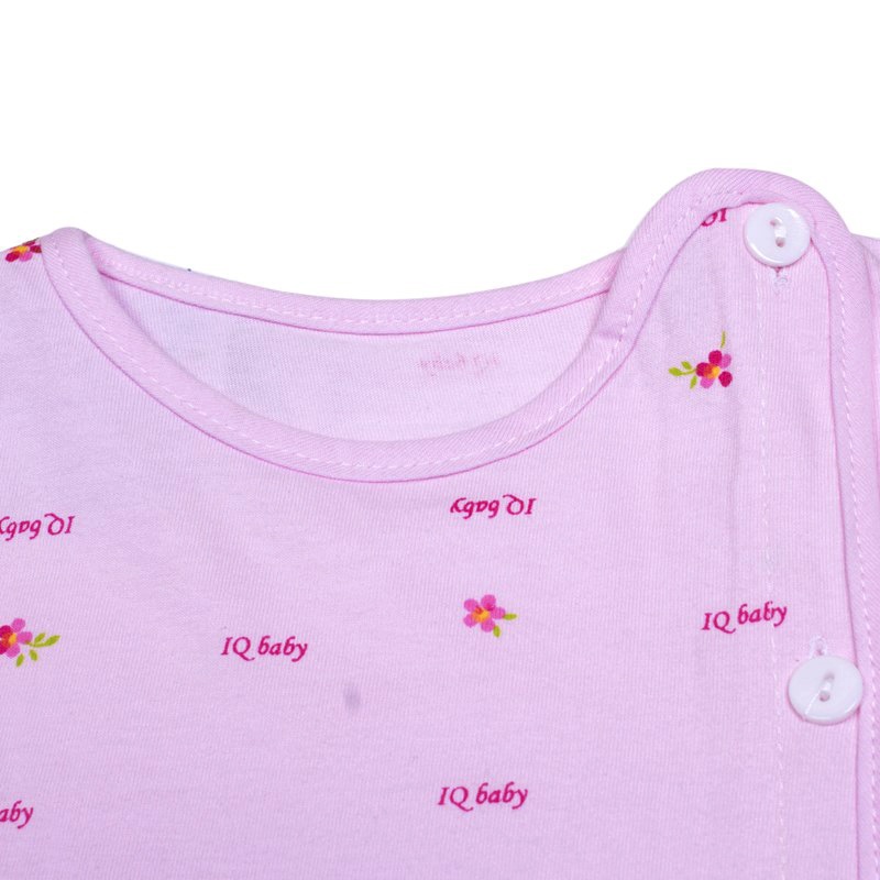 Áo sơ sinh tay dài cài lệch IQ Baby (Hồng phấn) size 1 hình 2