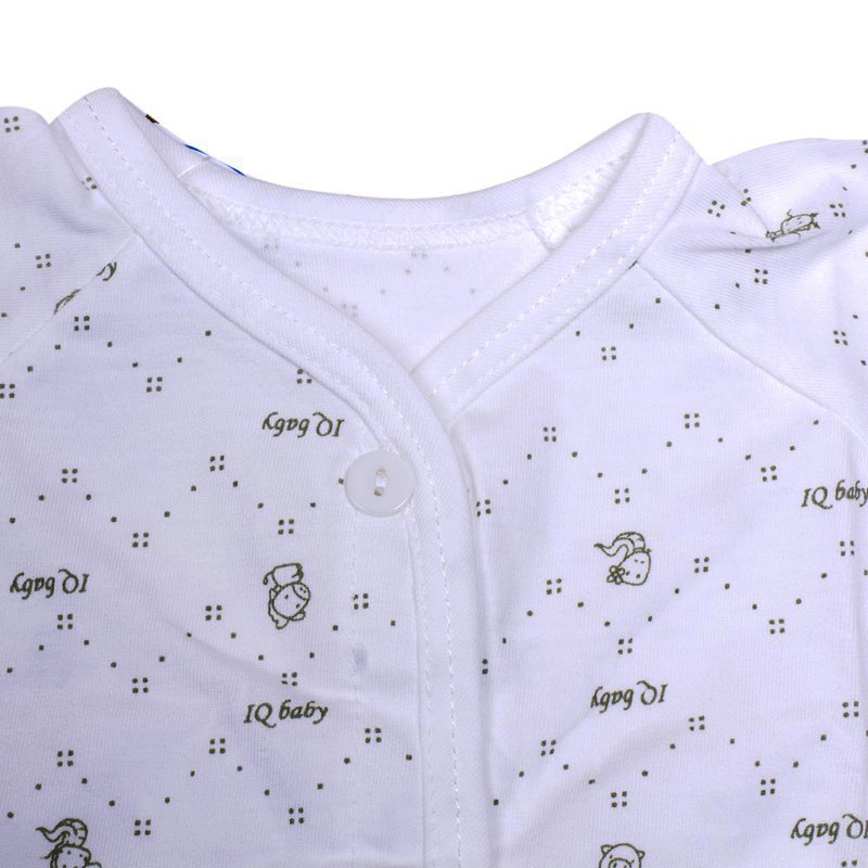 Áo sơ sinh tay ngắn cài giữa IQ BaBy (Trắng xanh) hình 2