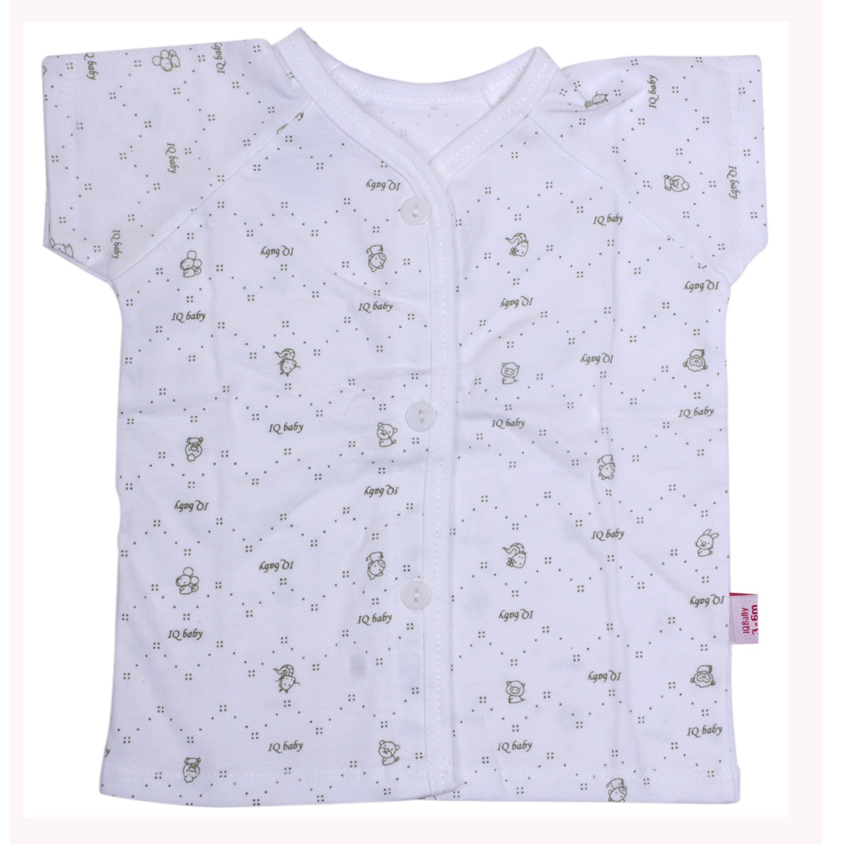 Áo sơ sinh tay ngắn cài giữa IQ BaBy (Trắng xanh) hình 1