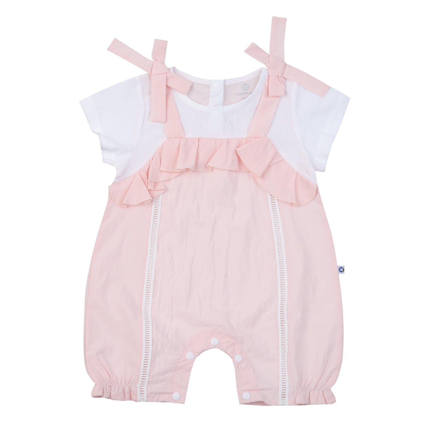 Bộ body cộc bé gái KidsPlaza phối bèo HN25H (Hồng) hình 1