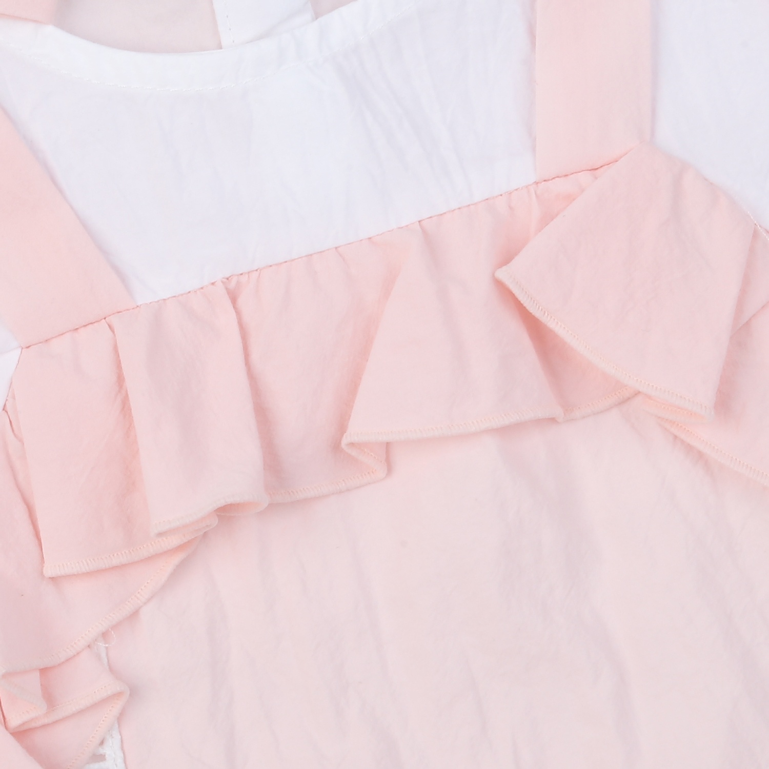 Bộ body cộc bé gái KidsPlaza phối bèo HN25H (Hồng) hình 2