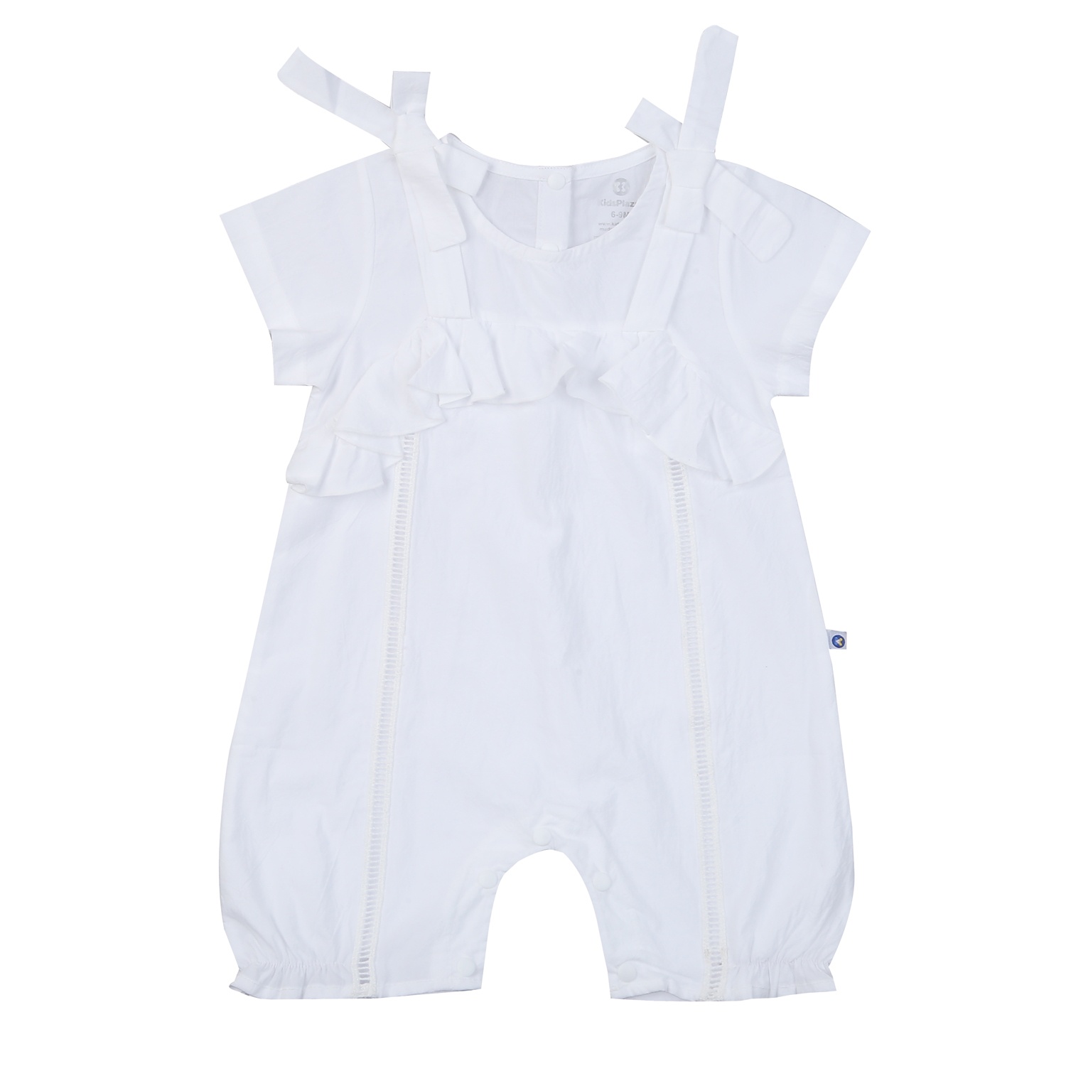 Bộ body cộc bé gái KidsPlaza phối bèo HN25H (Trắng) hình 1