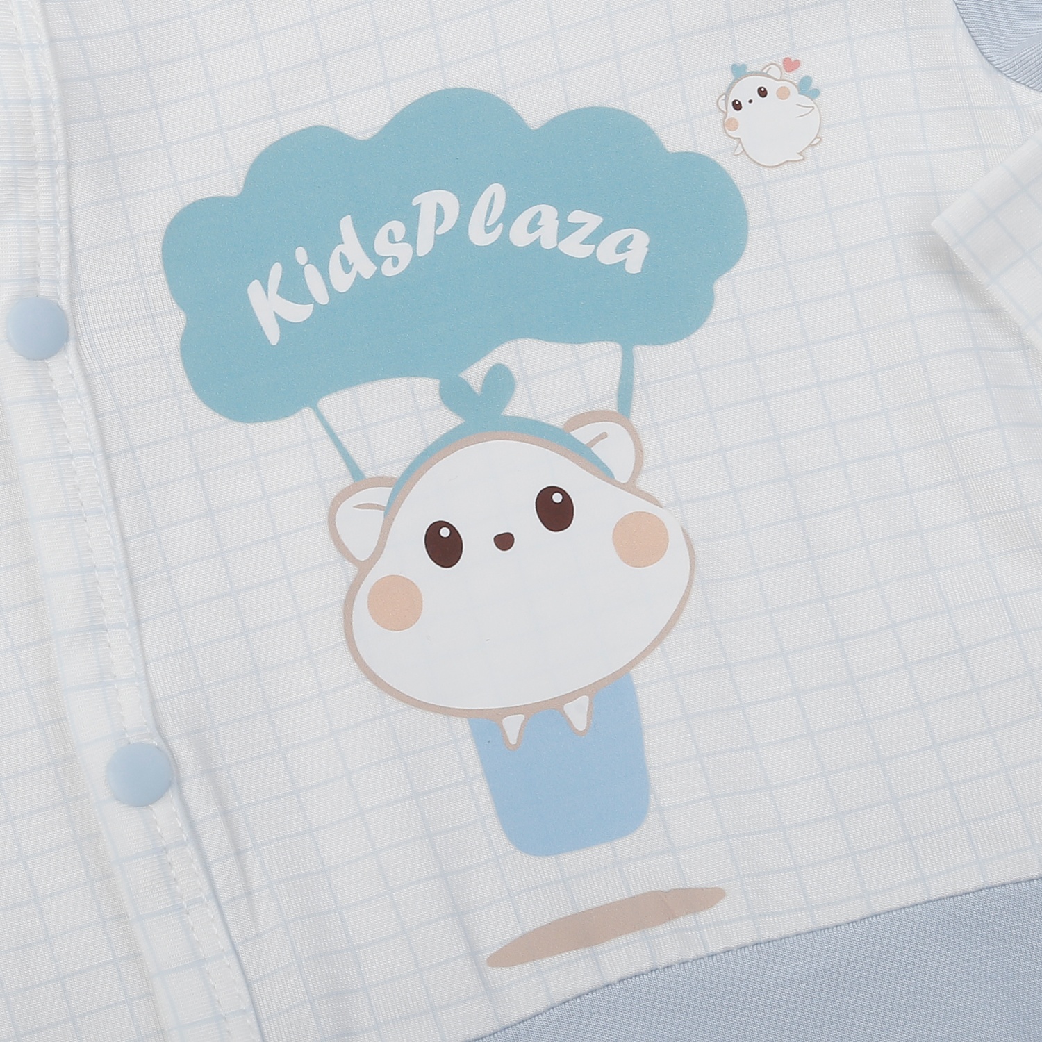 Bộ body dài tay bé trai KidsPlaza cài chéo M25H (Xanh) hình 3