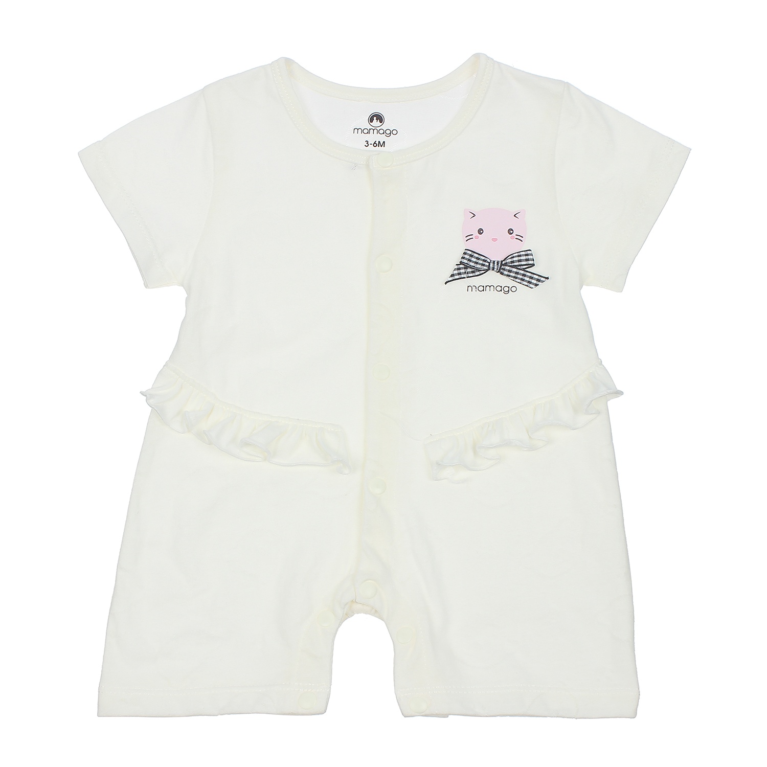 Bộ Body sơ sinh bé gái Neil gấu cộc tay Mamago HN20H 6-9M (Trắng) hình 1