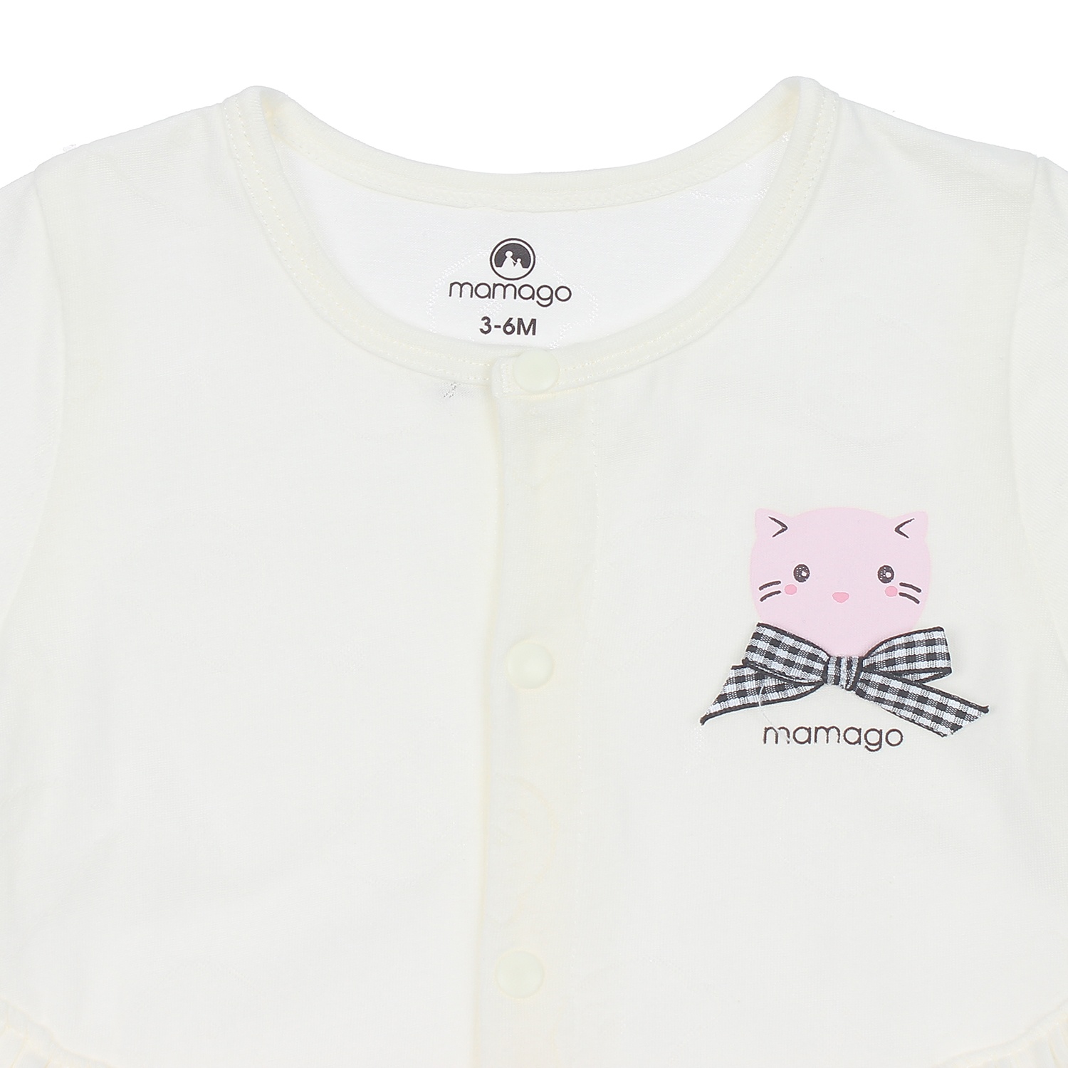 Bộ Body sơ sinh bé gái Neil gấu cộc tay Mamago HN20H 6-9M (Trắng) hình 2