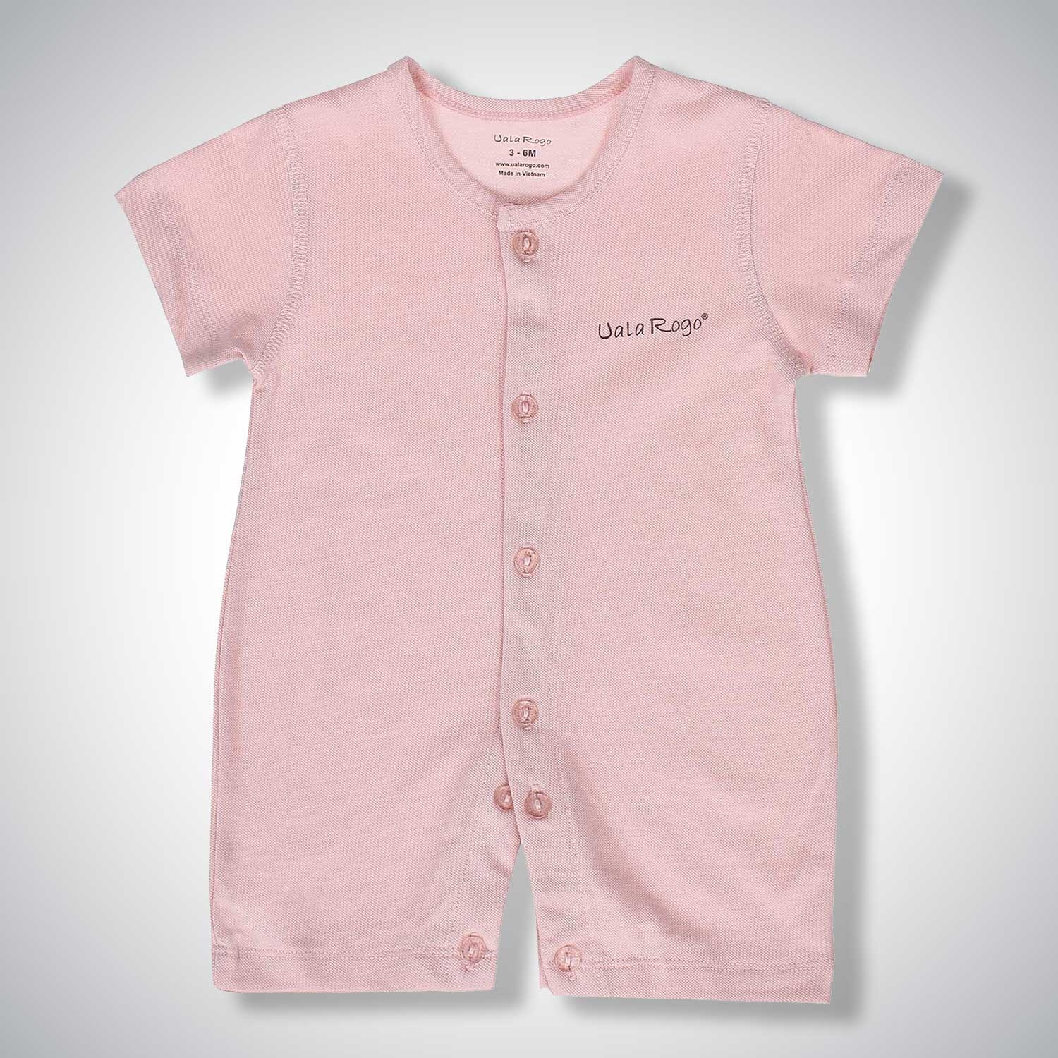 Bộ body cộc tay Uala & Rogo da cá (Hồng) hình 2