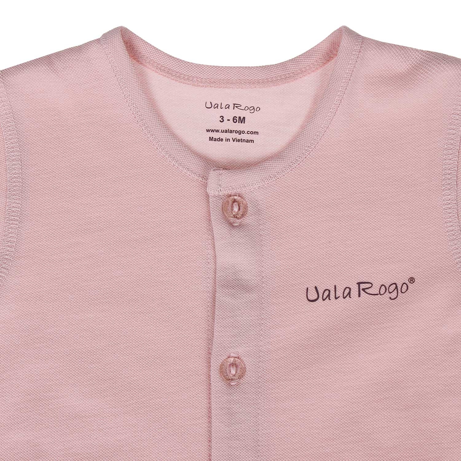 Bộ body cộc tay Uala & Rogo da cá (Hồng) hình 1