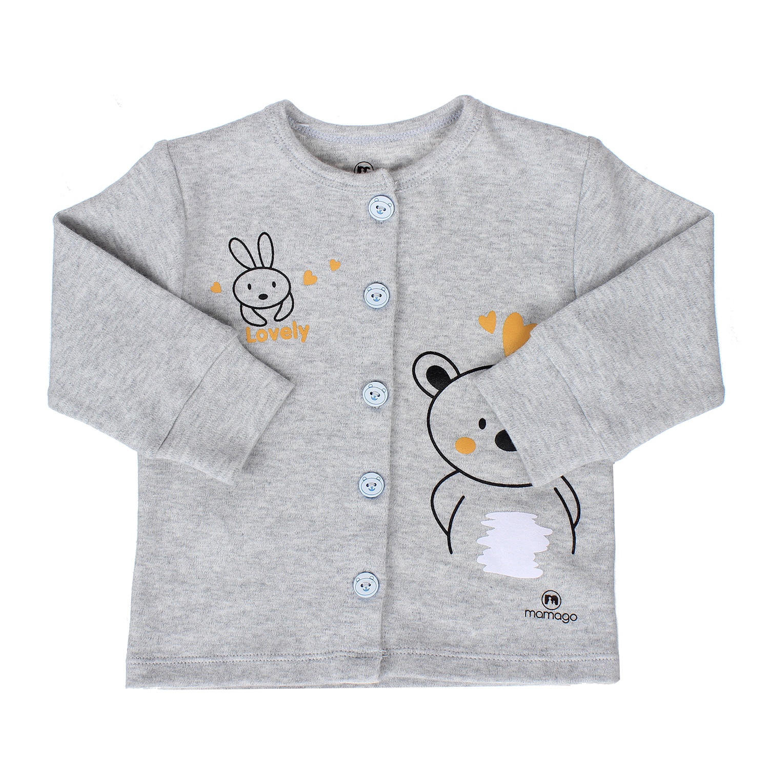 Quần áo sơ sinh Mamago in hình gấu và thỏ (Ghi) hình 2