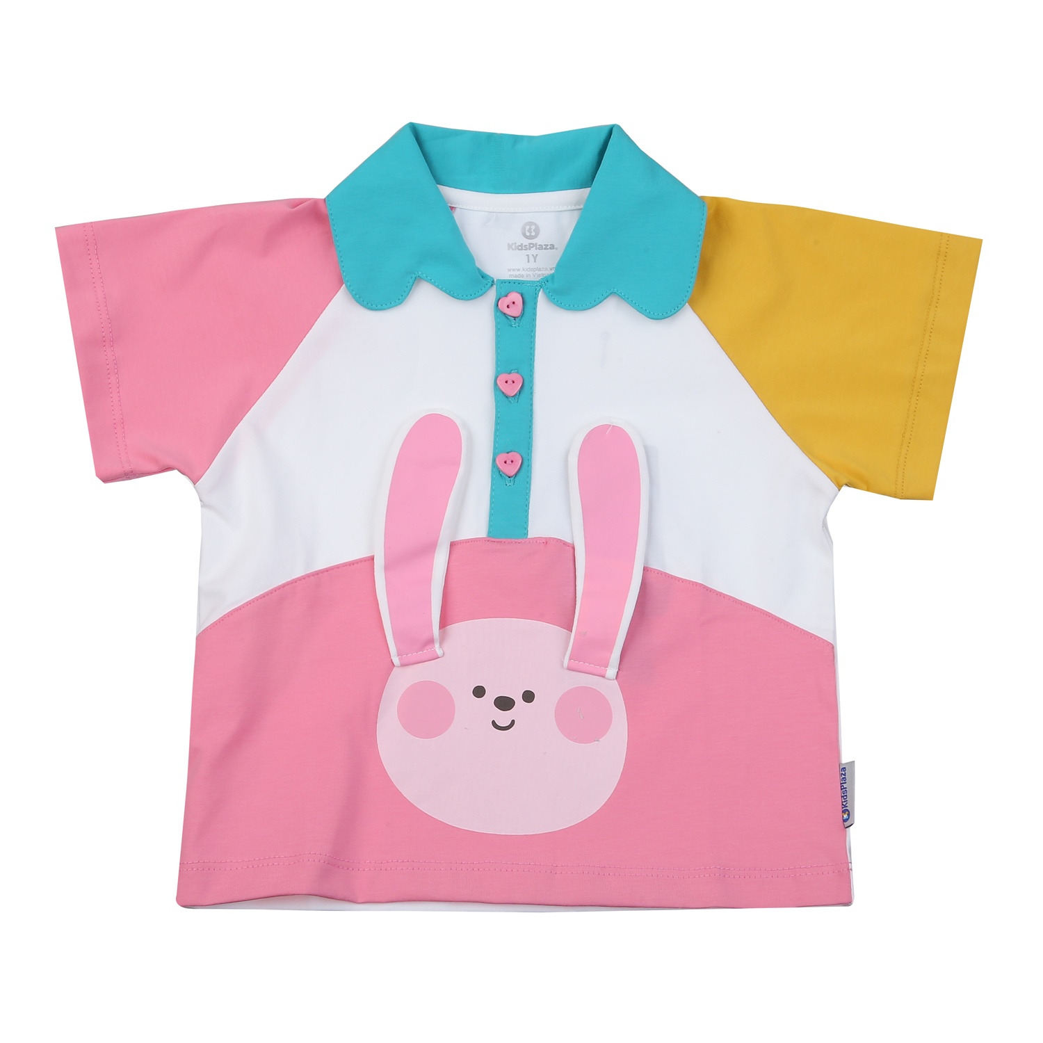 Bộ cộc bé gái KidsPlaza in tai thỏ TT25H (Hồng) hình 2