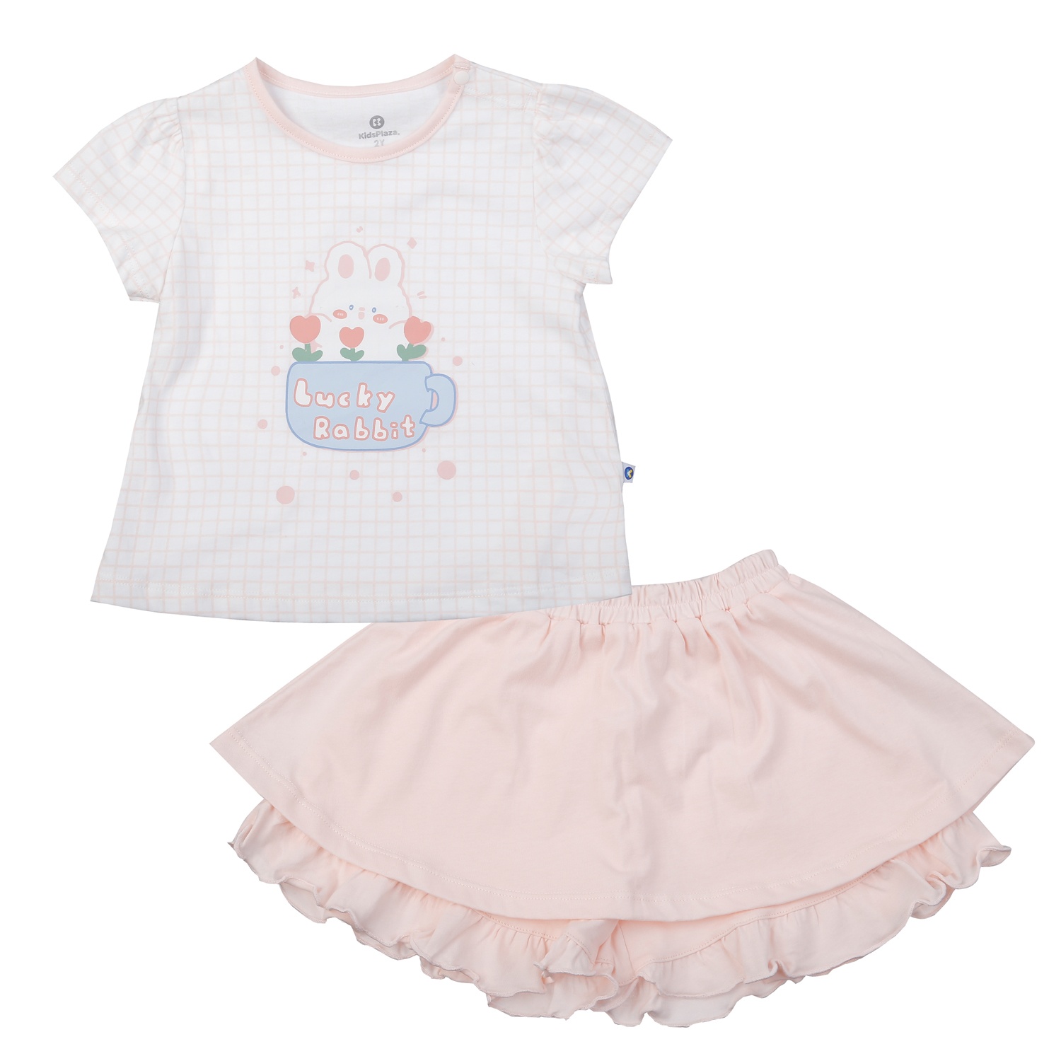 Bộ cộc bé gái KidsPlaza in thỏ BA25H (Trắng) hình 1