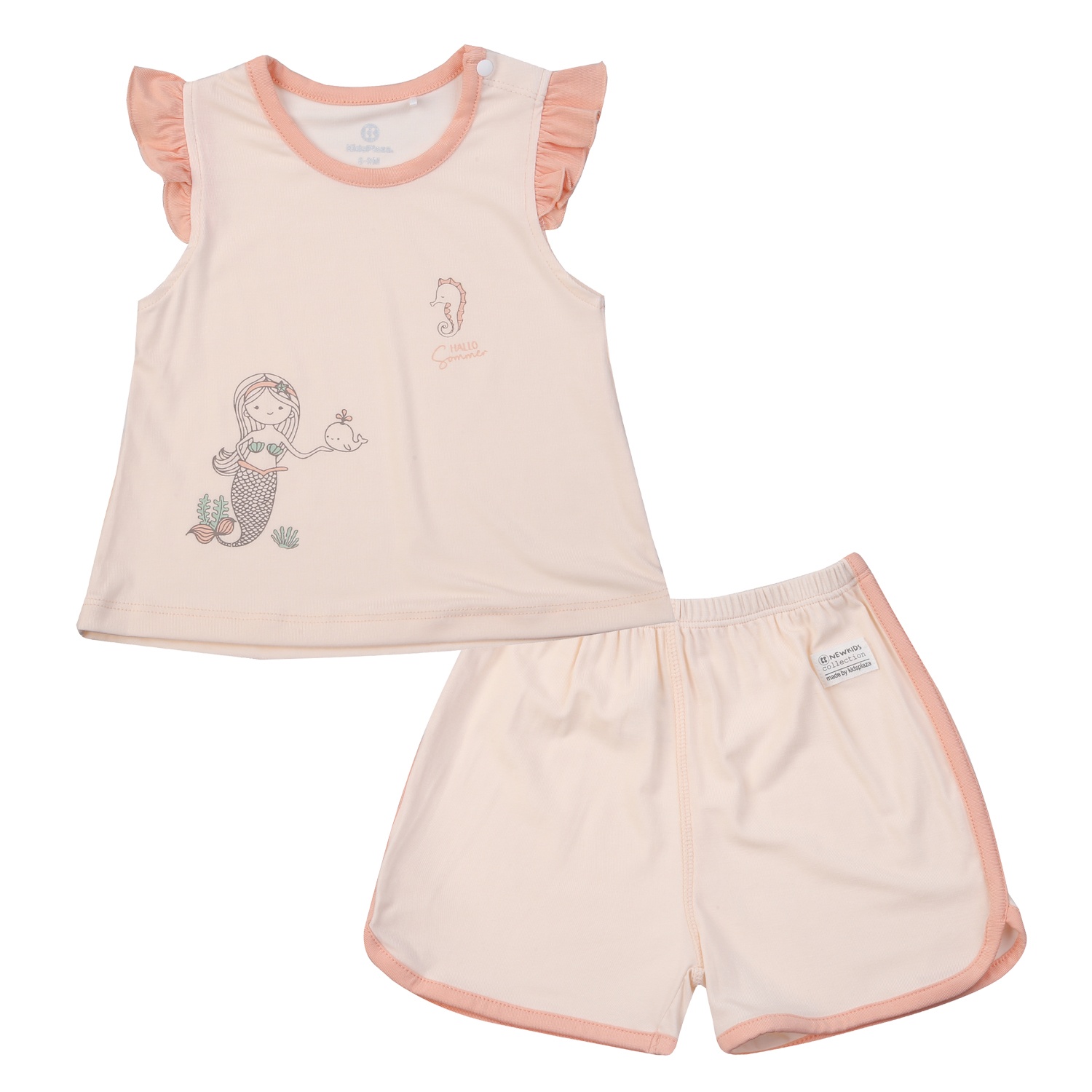 Bộ cộc bé gái KidsPlaza in tiên cá ND25H (Hồng) hình 1