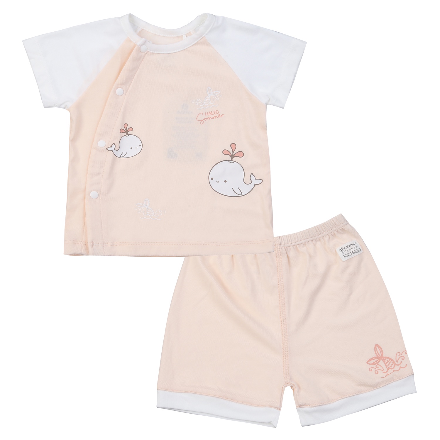 Bộ cộc cài chéo bé gái KidsPlaza in cá heo ND25H (Be) hình 1