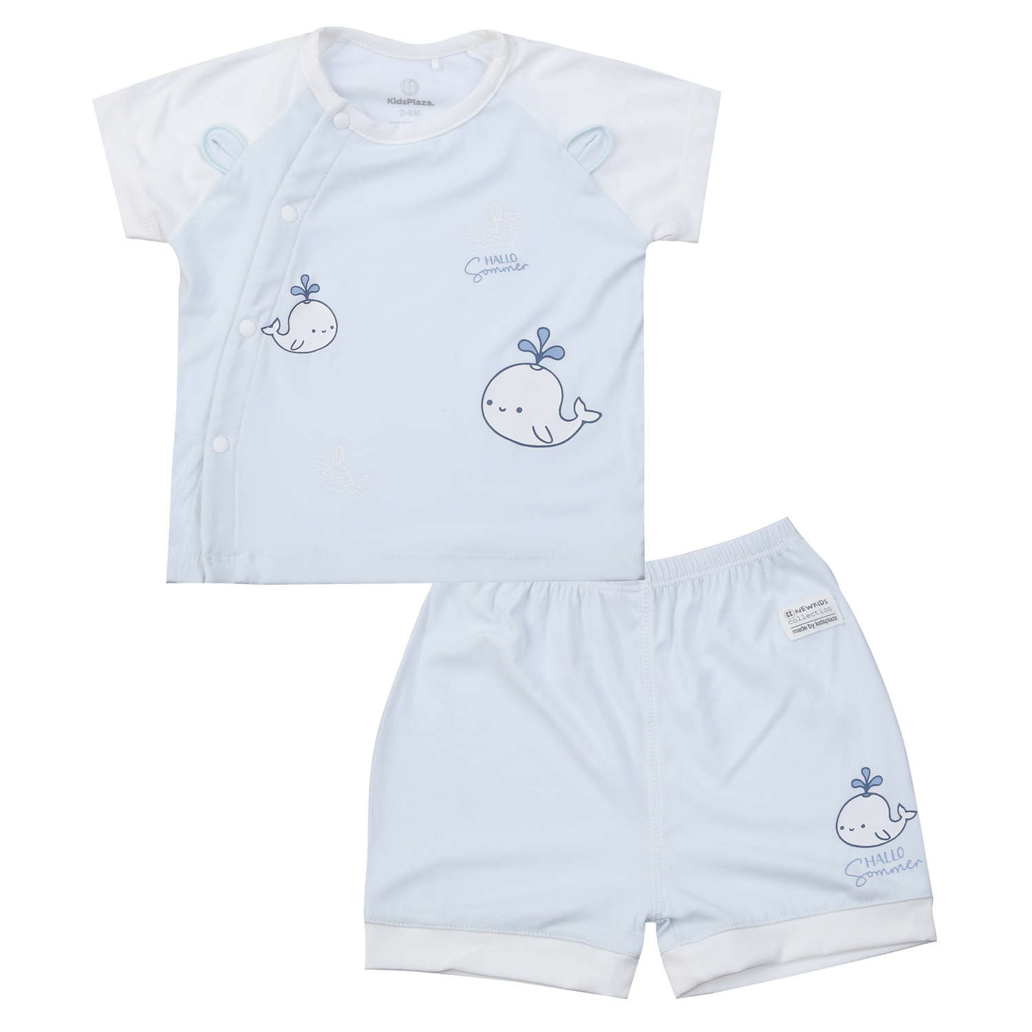 Bộ cộc cài chéo bé trai KidsPlaza in cá heo ND25H (Xanh) hình 1