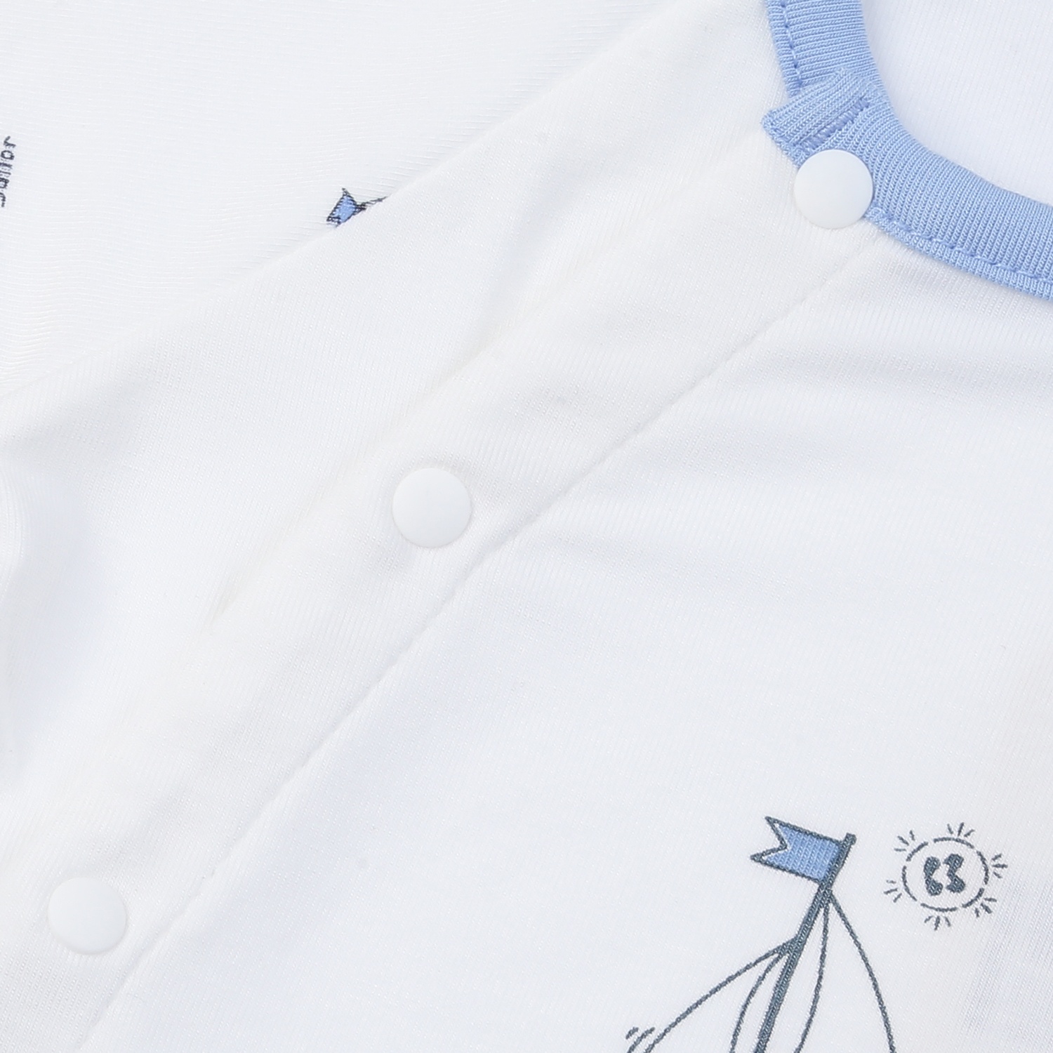 Bộ quần áo cộc cài chéo KidsPlaza Otis ND25H (Trắng) hình 3