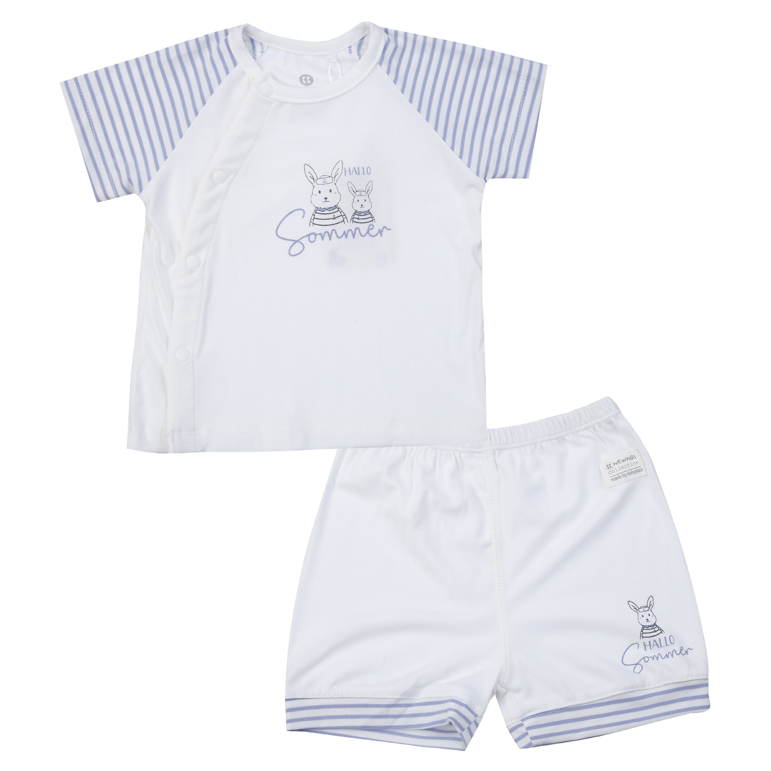Bộ quần áo cộc KidsPlaza in thỏ ND25H (Trắng) hình 1