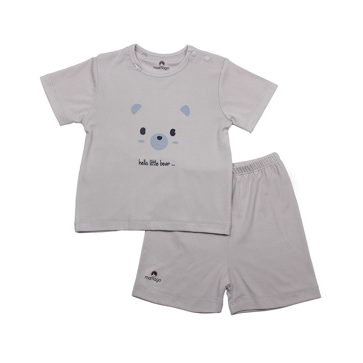 Bộ quần áo cộc tay Otis cài vai Mamago ND20H (Ghi) 6-9M hình 1