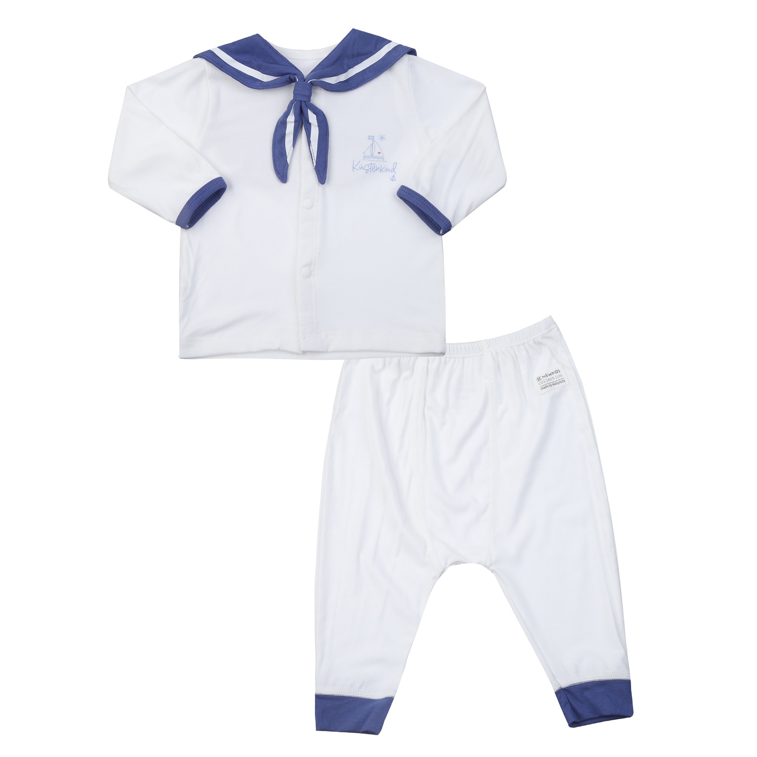 Bộ quần áo dài bé trai cổ yếm KidsPlaza Otis ND25H (Trắng) hình 1