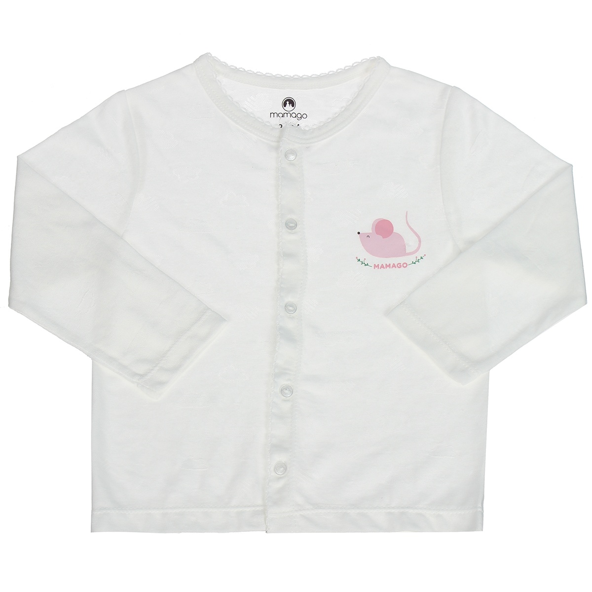 Bộ quần áo dài tay bé gái neil cài giữa Mamago HN20H 6-9M (Trắng) hình 2