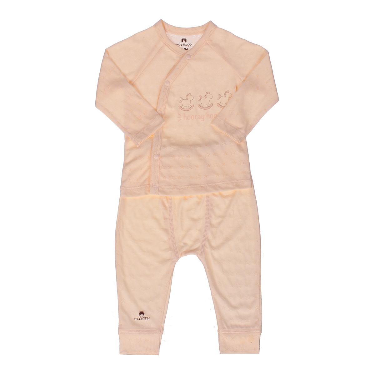 Bộ quần áo dài tay Mamago twikle star cài chéo ND20H 0-3M (Cam) hình 1