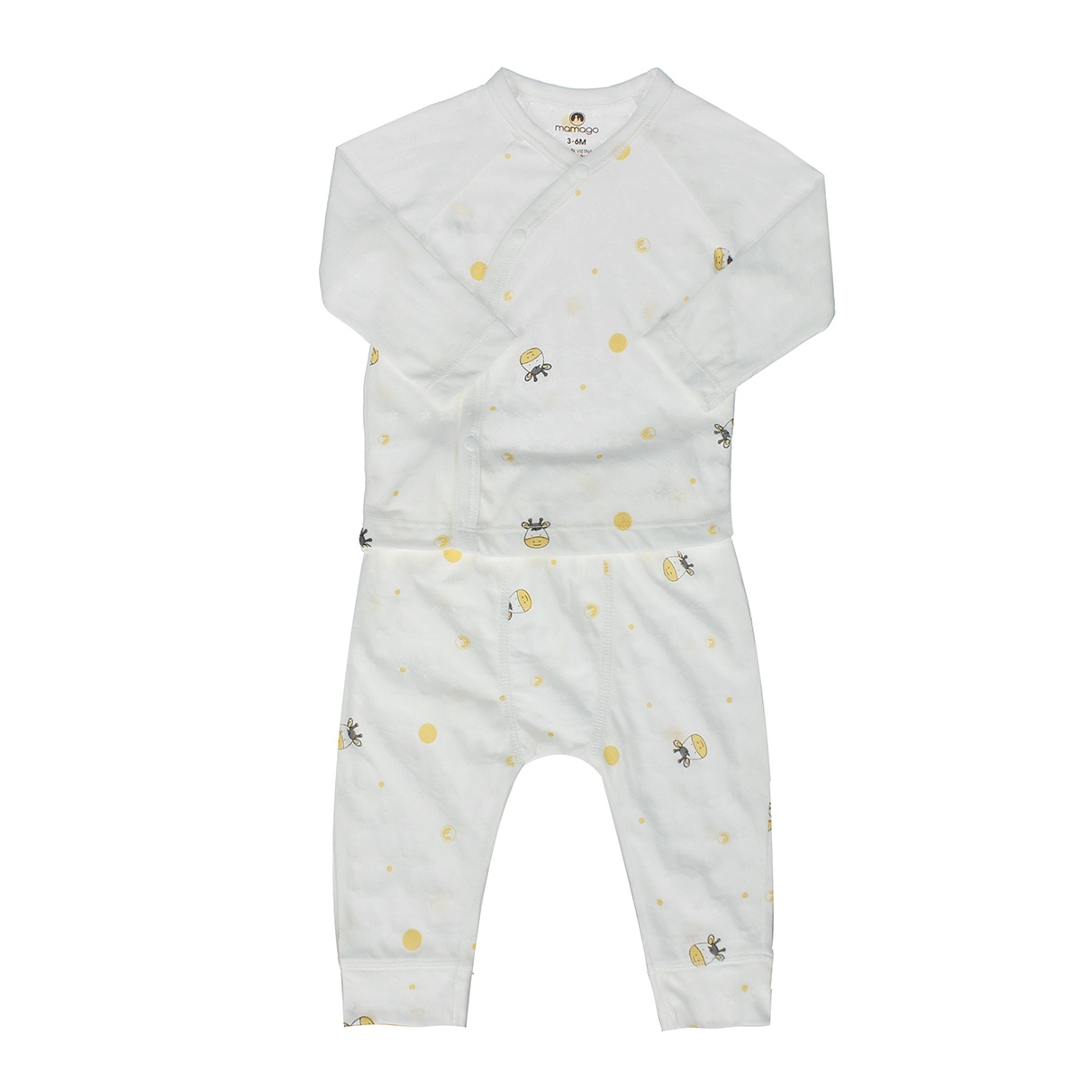 Bộ quần áo dài tay Mamago twikle star cài chéo ND20H 3-6M (Trắng) hình 1
