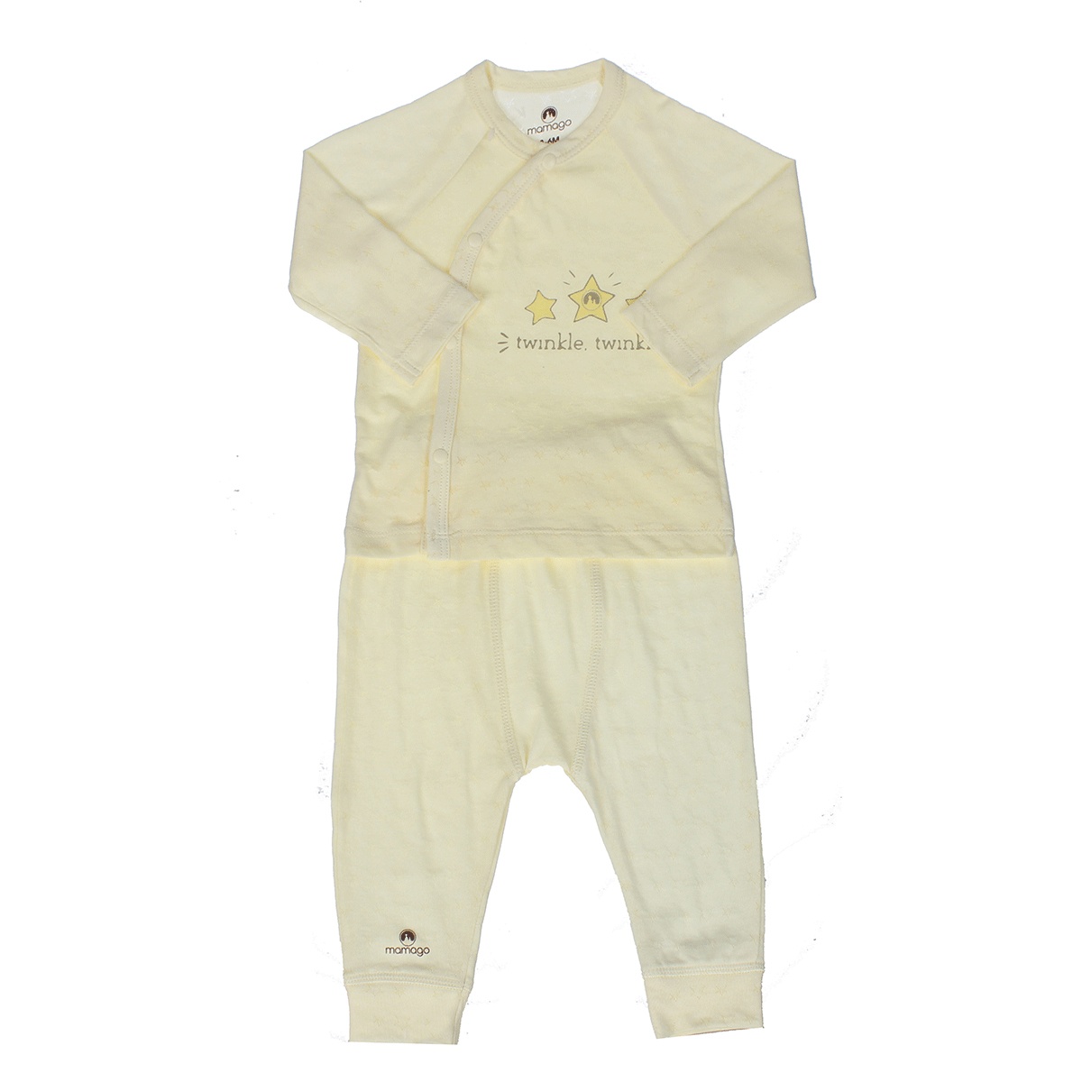 Bộ quần áo dài tay Mamago twikle star cài chéo ND20H 0-3M (Vàng) hình 1