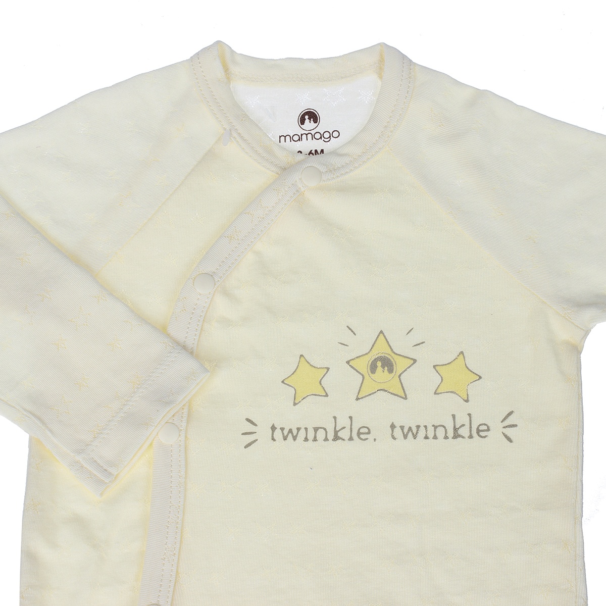 Bộ quần áo dài tay Mamago twikle star cài chéo ND20H 0-3M (Vàng) hình 2
