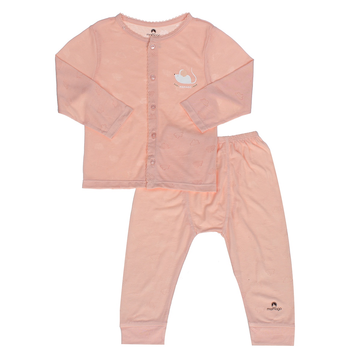 Bộ quần áo dài tay Neil cài giữa Mamago HN20H 6-9M (Cam) hình 1