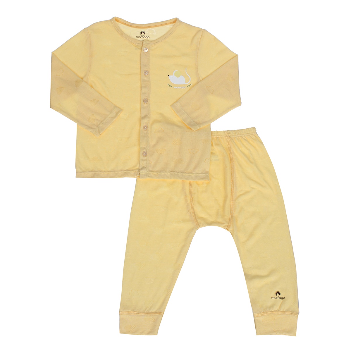 Bộ quần áo dài tay Neil cài giữa Mamago HN20H 3-6M (Vàng) hình 1