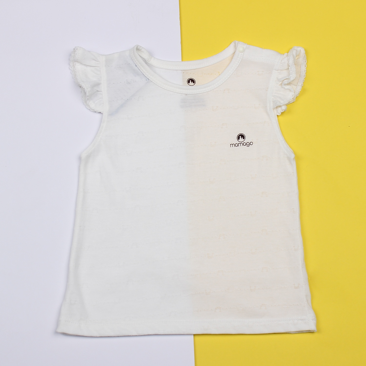 Bộ quần áo sơ sinh cài vai tay ngắn Mamago HN19 (trắng) hình 3