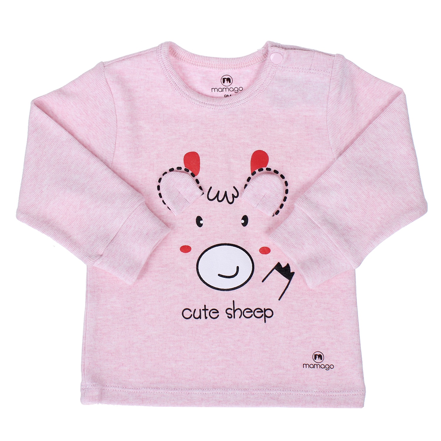 Quần áo sơ sinh Mamago in hình chú cừu 2 tai (hồng) hình 3