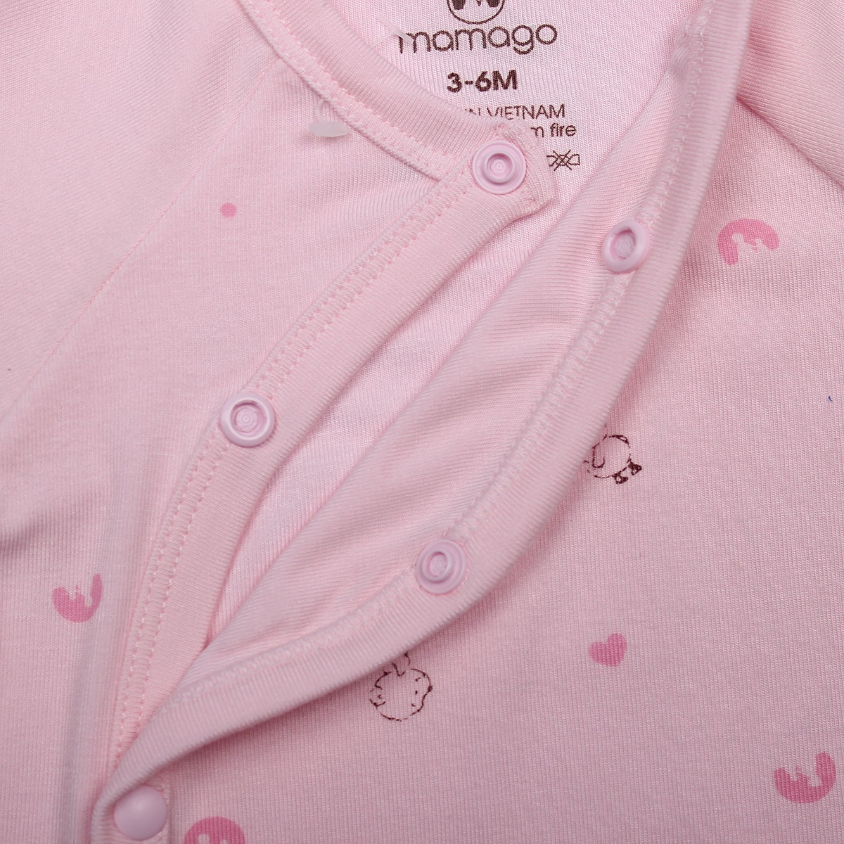 Bộ quần áo sơ sinh Otis cài chéo Mamago ND20H (Hồng) 0-3M hình 2