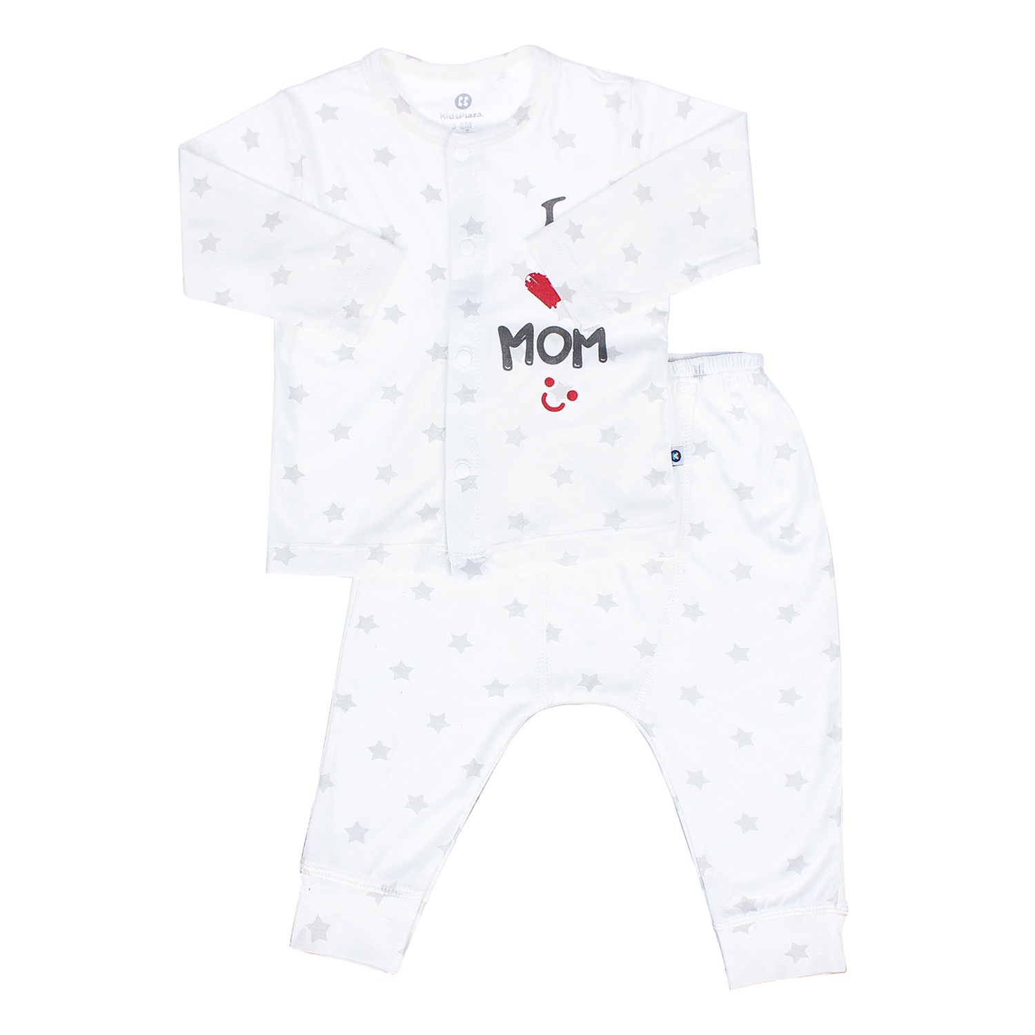 Bộ quần áo sơ sinh Otis cài giữa in sao KidsPlaza ND21H (Trắng) hình 1