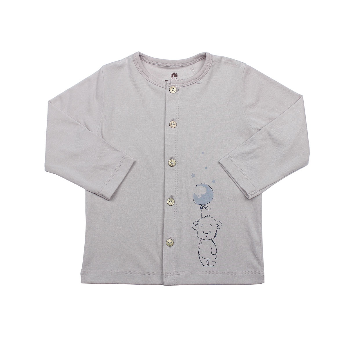 Bộ quần áo sơ sinh Otis cài giữa Mamago ND20H (Ghi) 3-6M hình 2