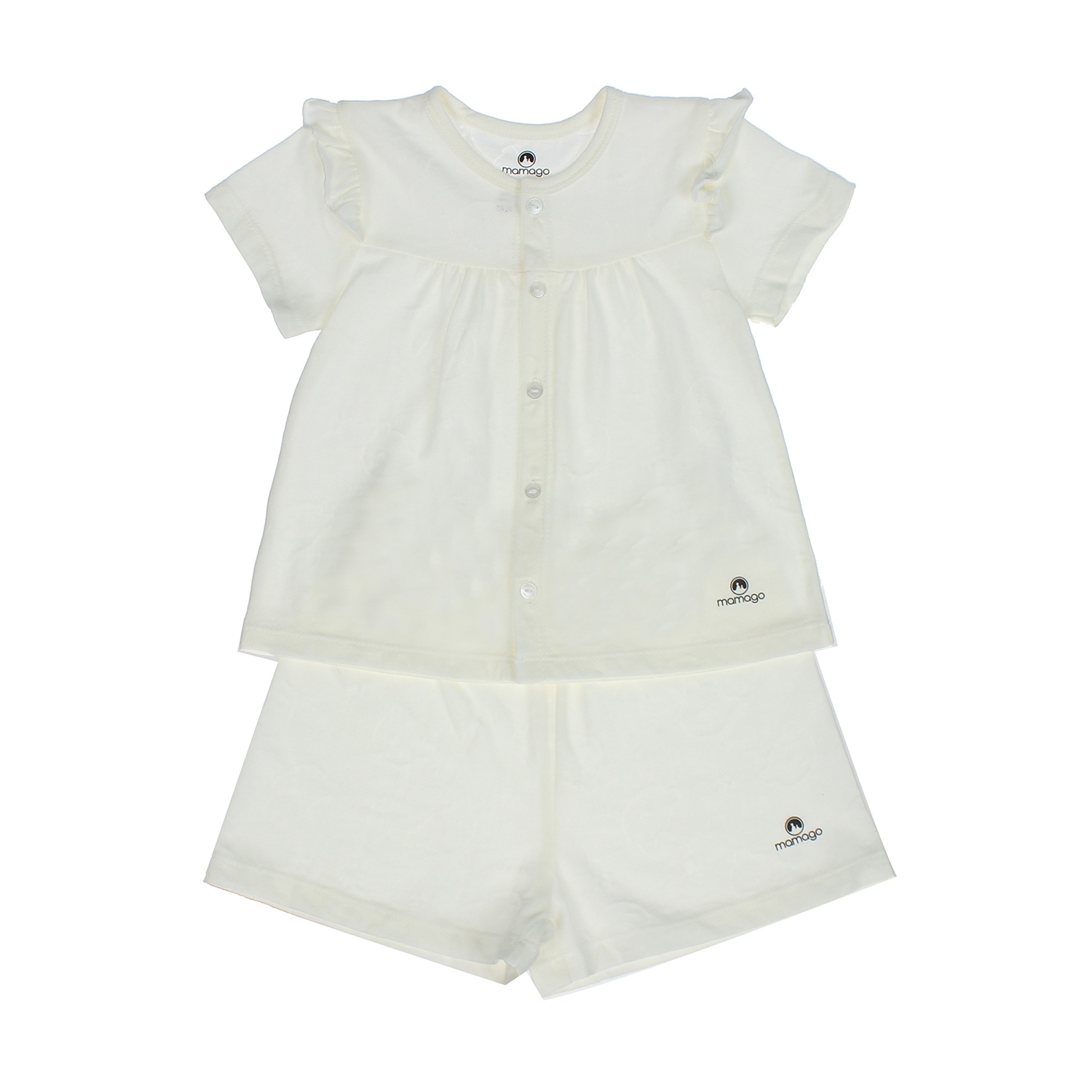 Bộ sơ sinh bé gái Neil cài giữa cộc tay Mamago HN20H (Trắng) 9-12M hình 1