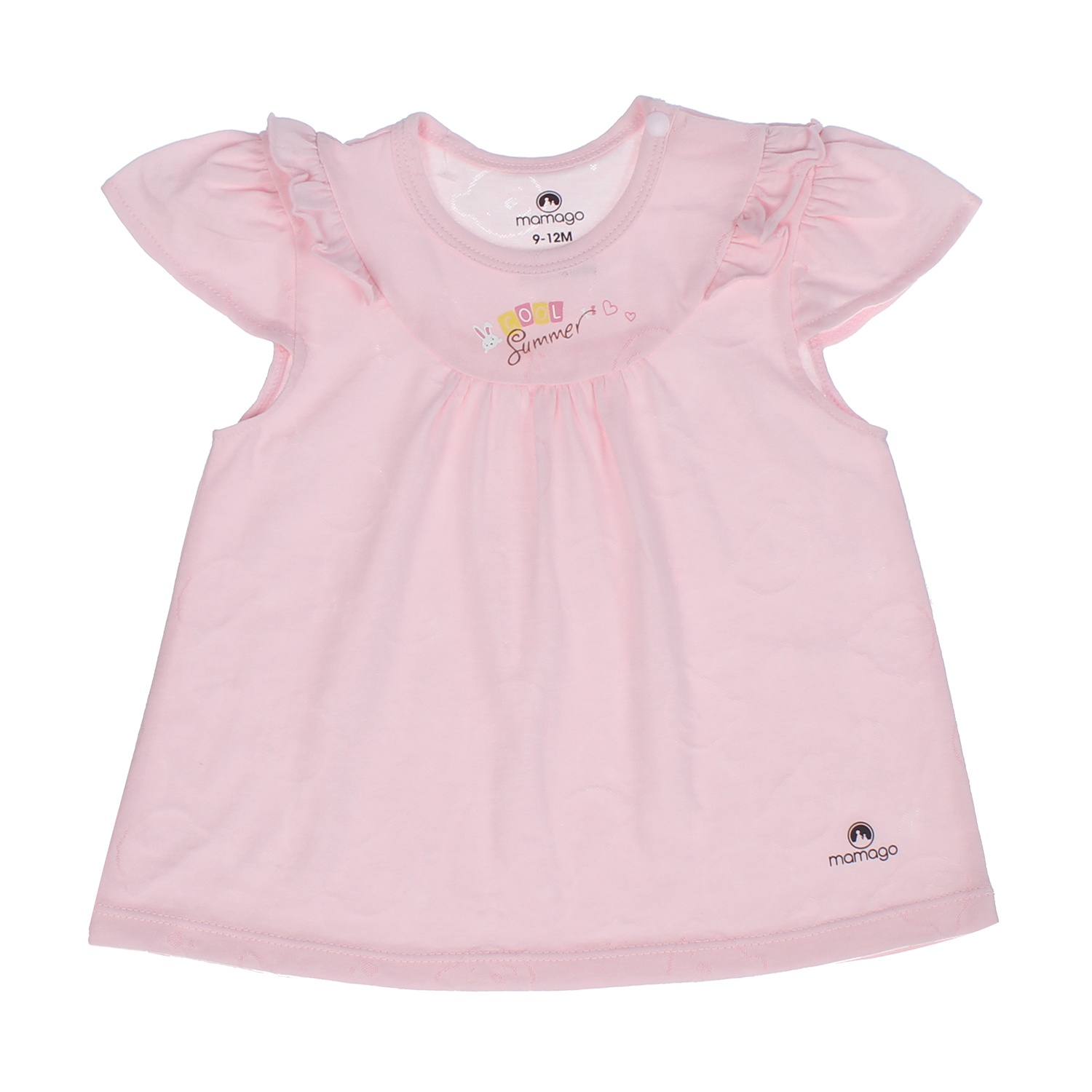 Bộ sơ sinh bé gái Neil cài vai cộc tay Mamago HN20H (Hồng) 12-18M hình 2